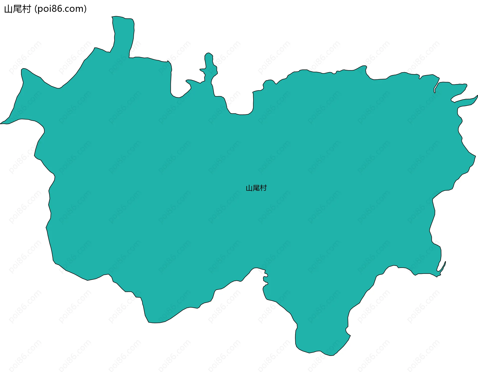 山尾村边界地图