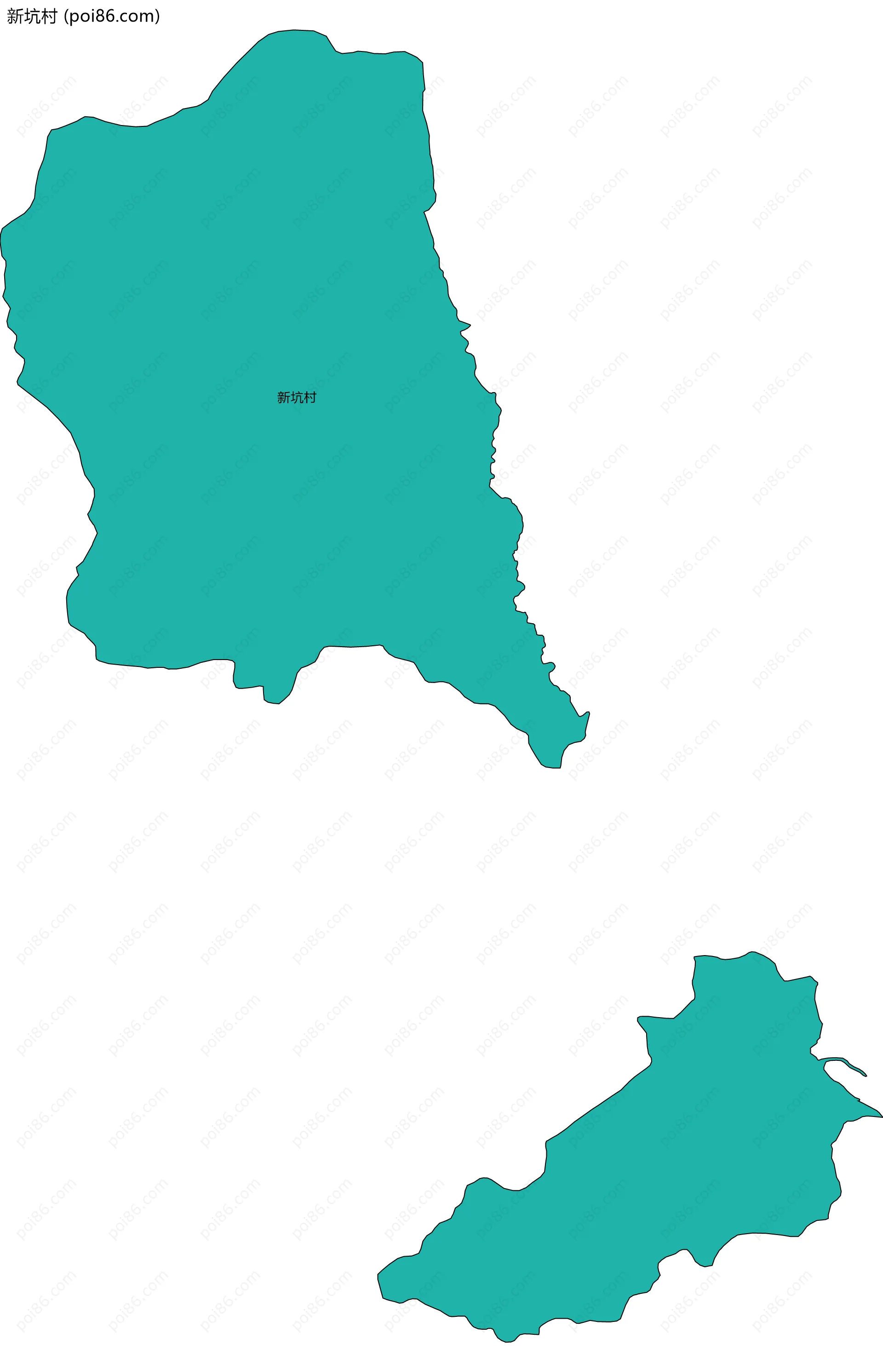 新坑村边界地图