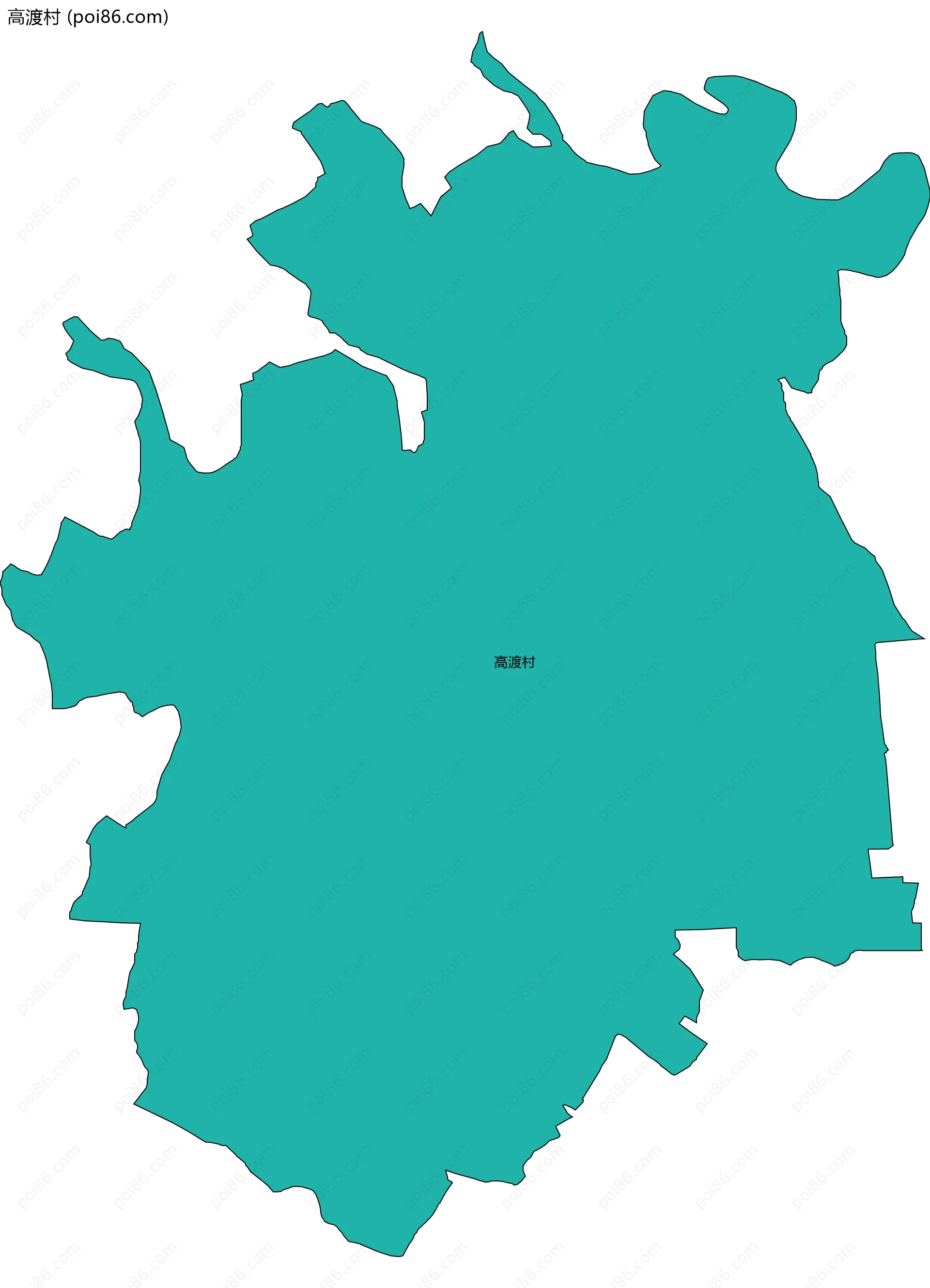 高渡村边界地图