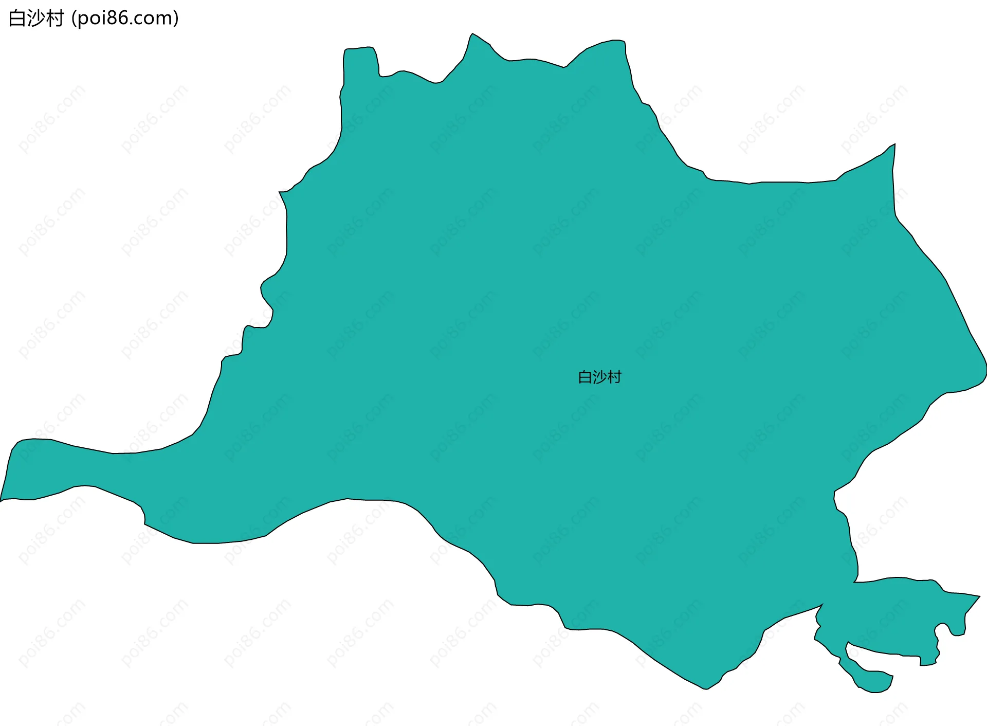 白沙村边界地图