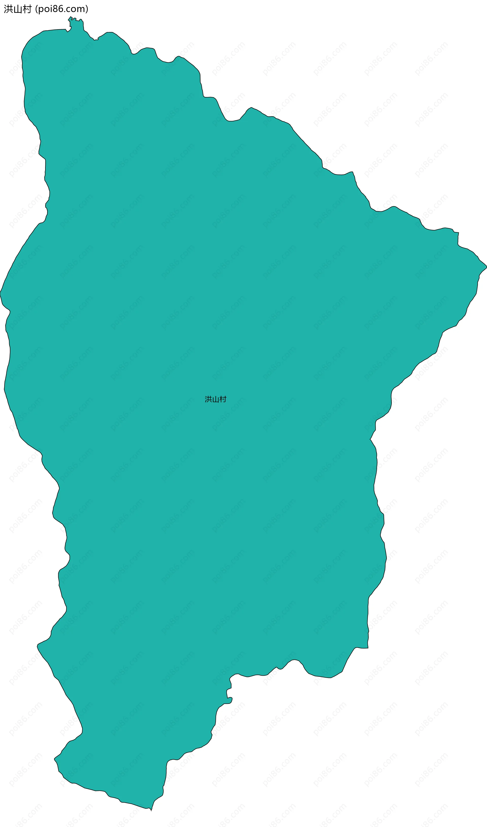 洪山村边界地图
