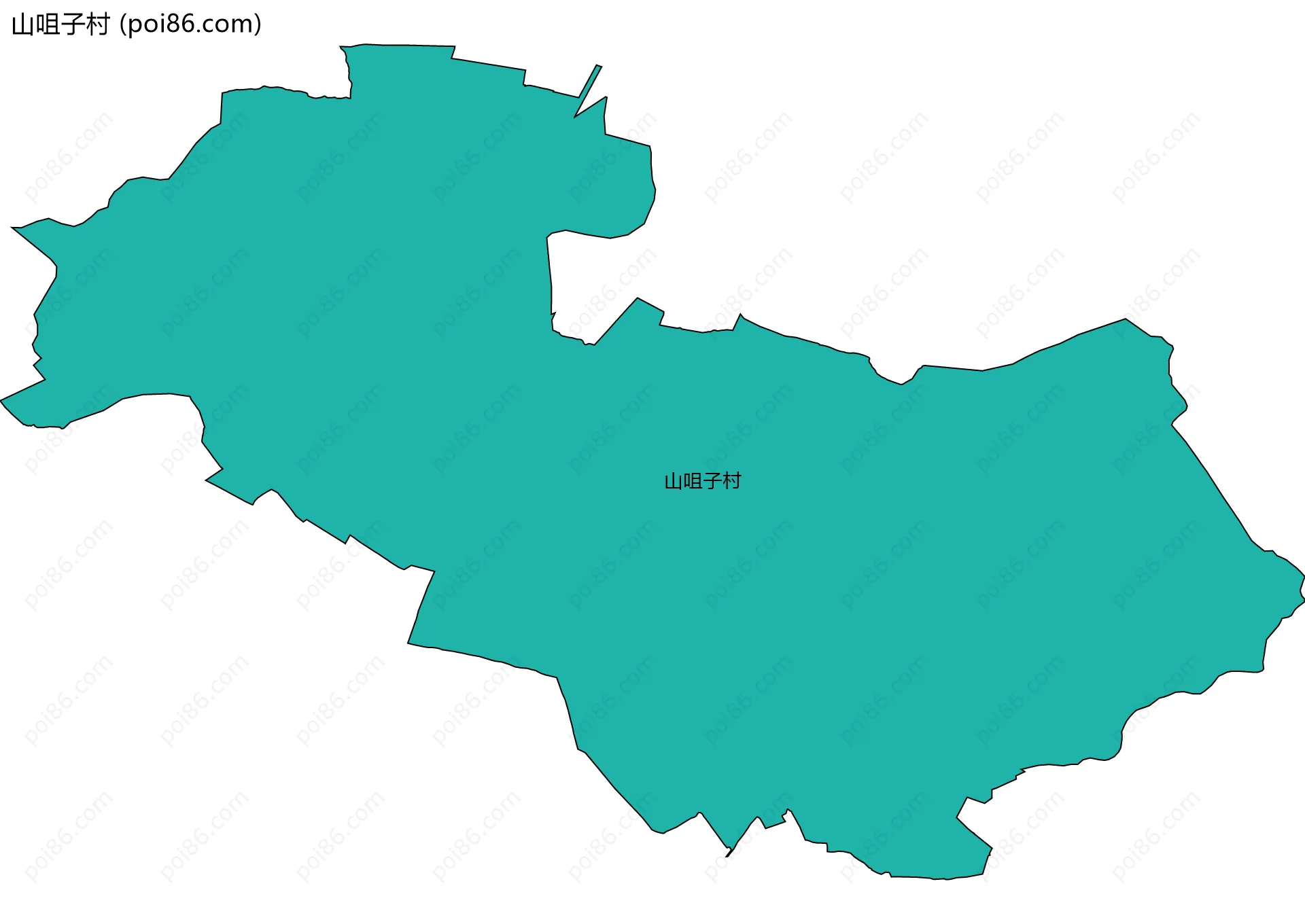 山咀子村边界地图