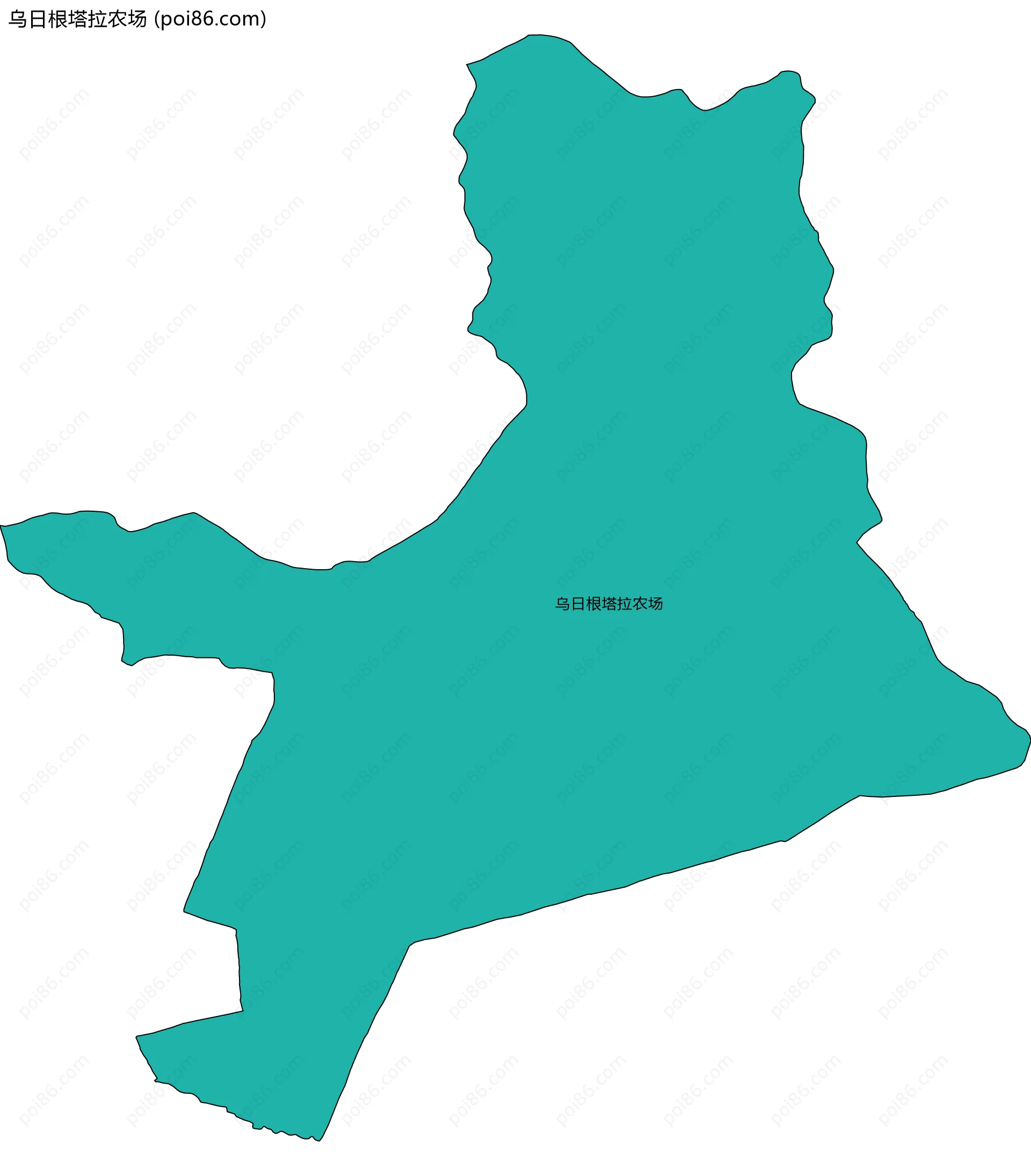 乌日根塔拉农场边界地图(五级行政区划)