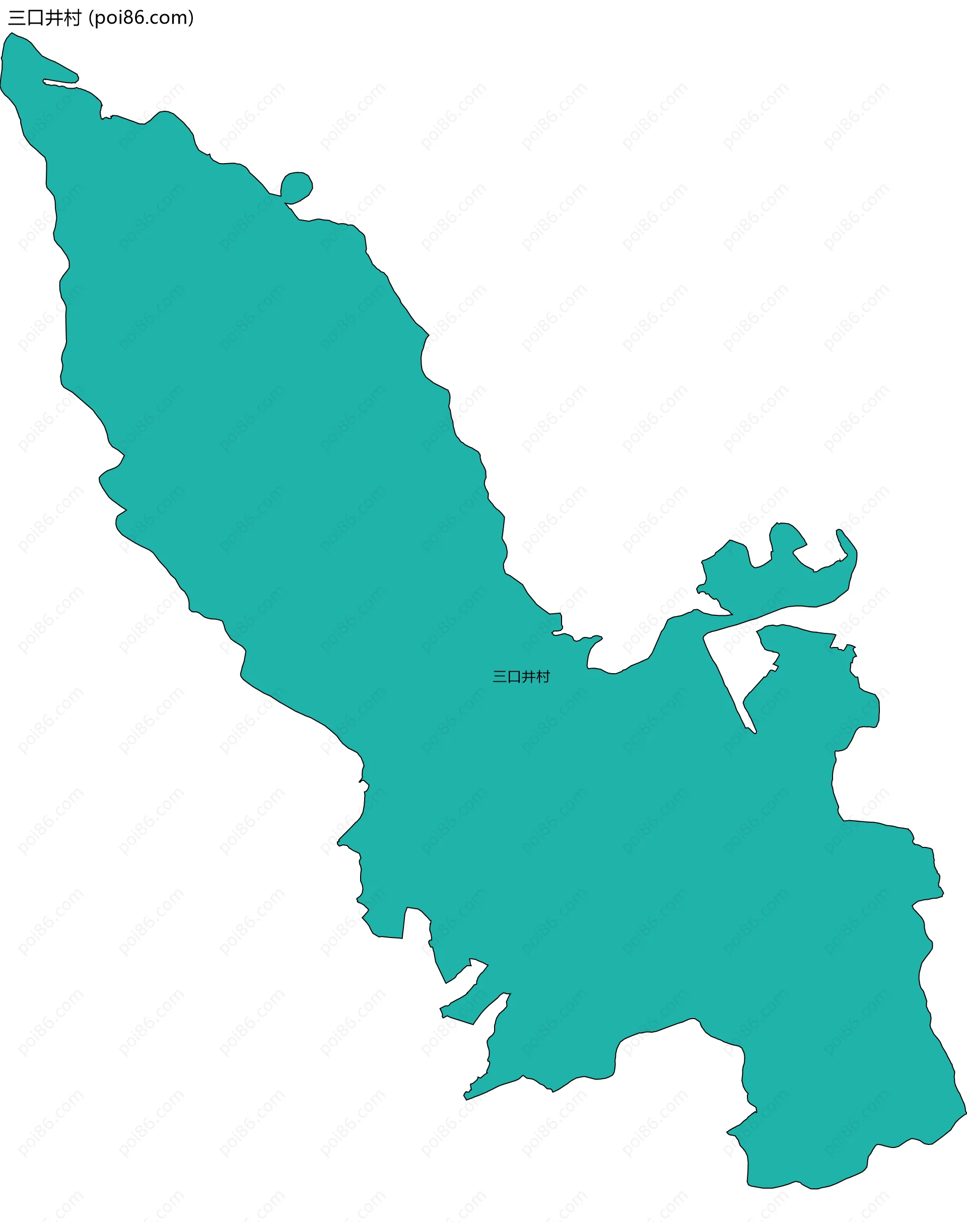 三口井村边界地图