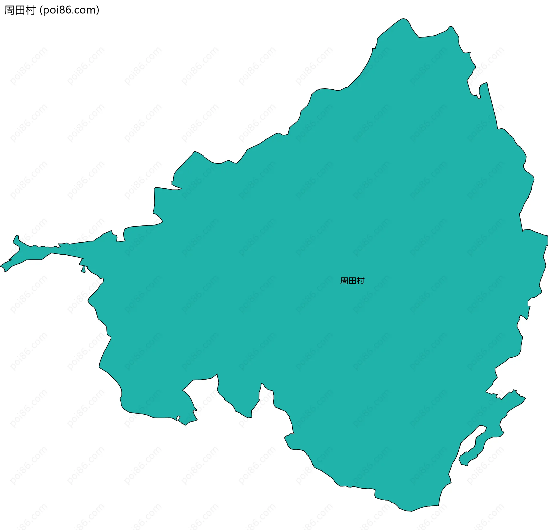 周田村边界地图