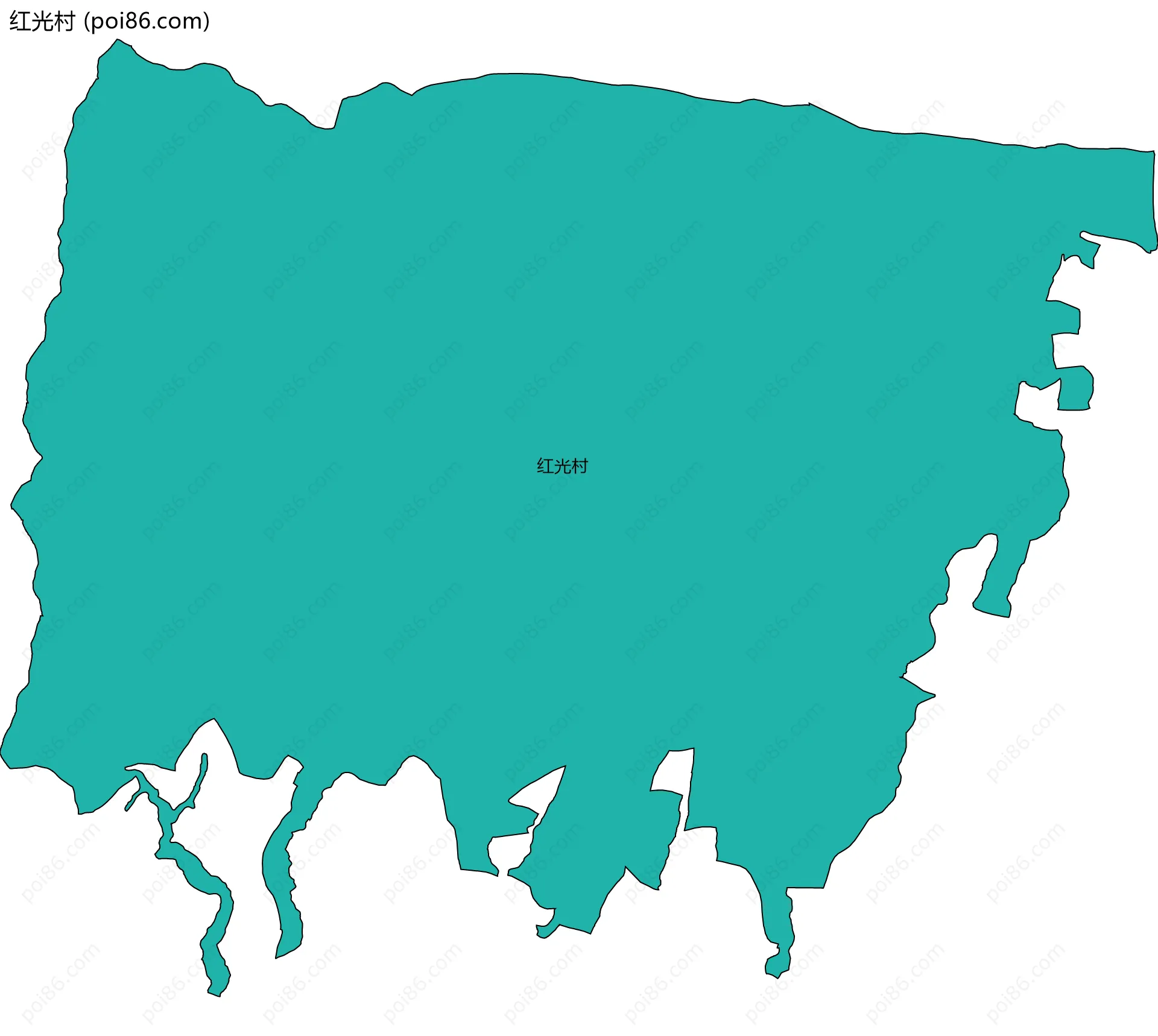 红光村边界地图