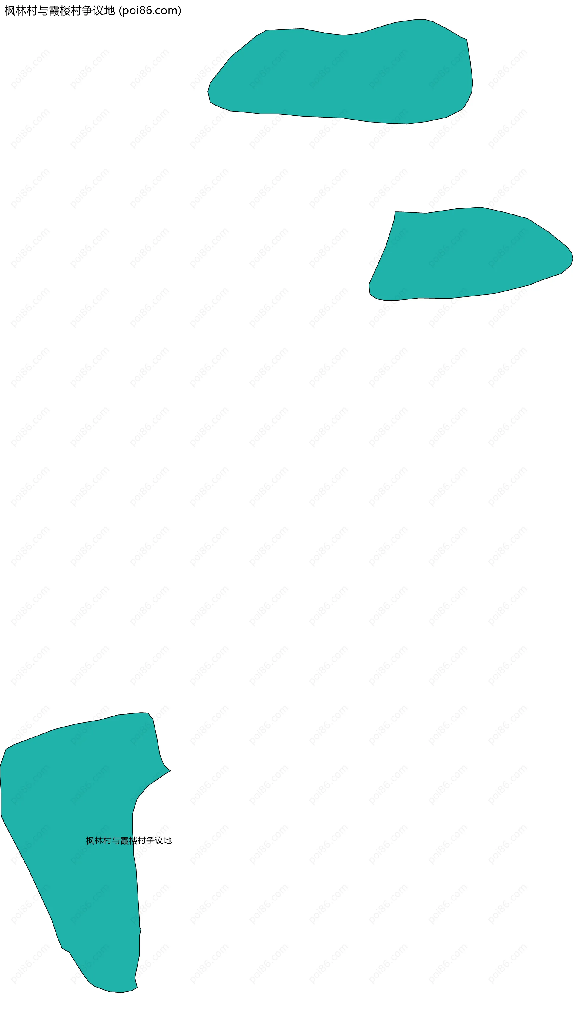 枫林村与霞楼村争议地边界地图