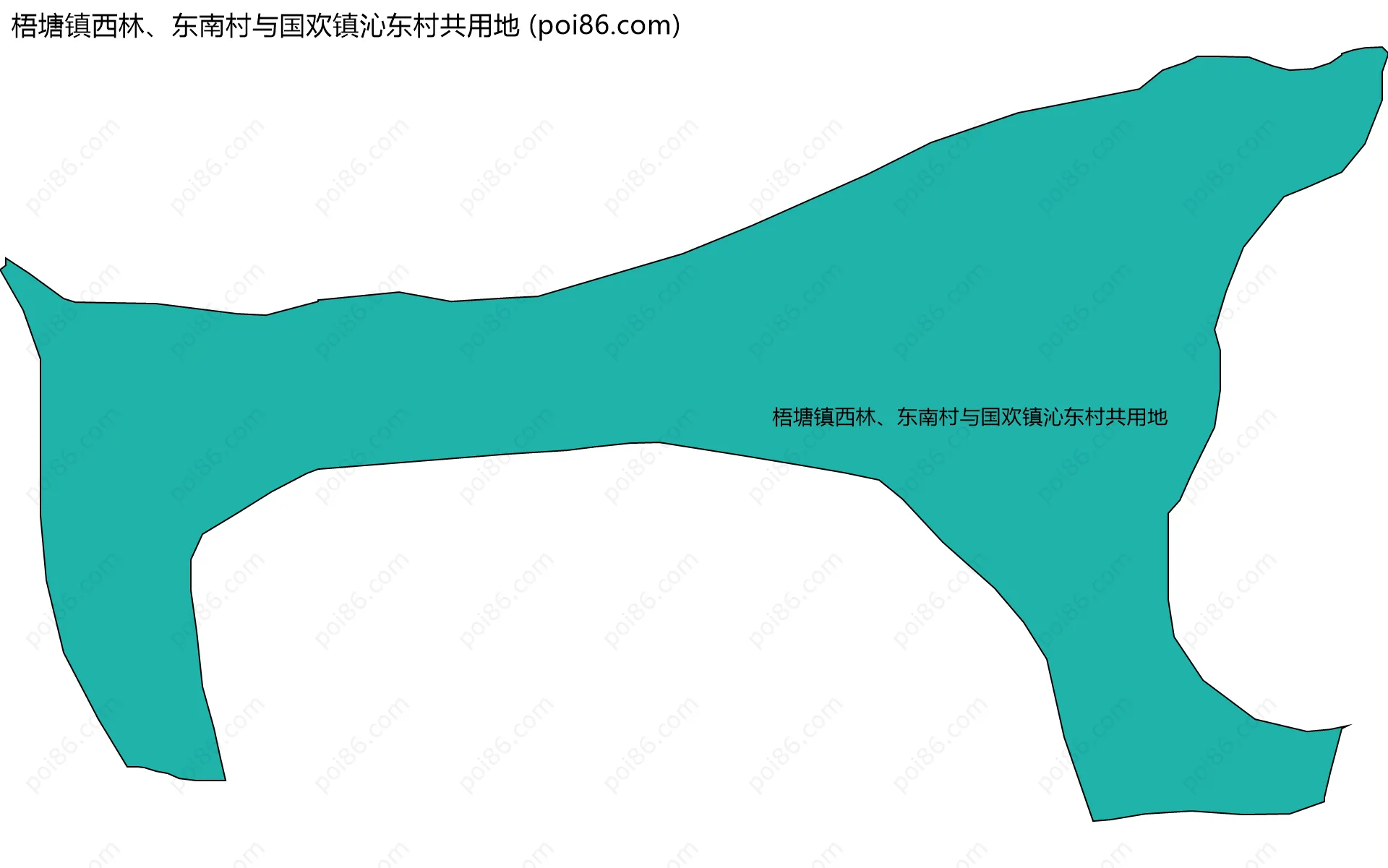 梧塘镇西林、东南村与国欢镇沁东村共用地边界地图