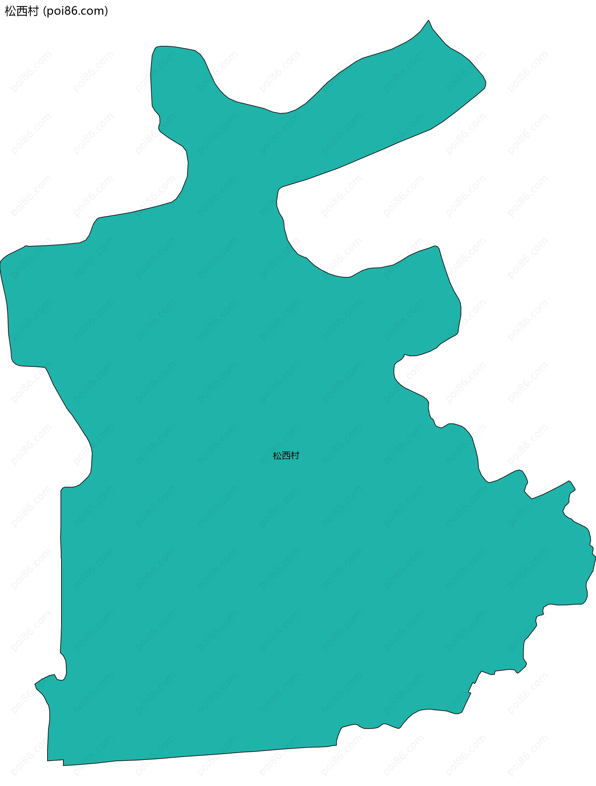 松西村边界地图