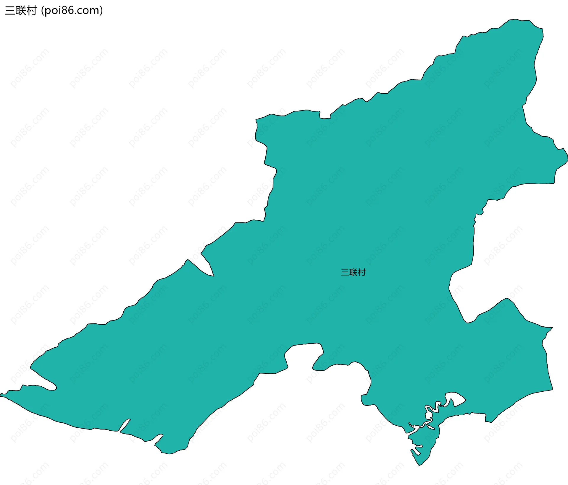 三联村边界地图