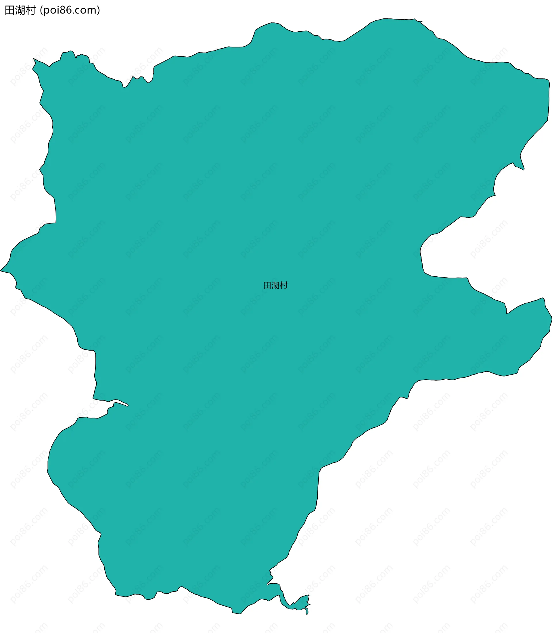 田湖村边界地图