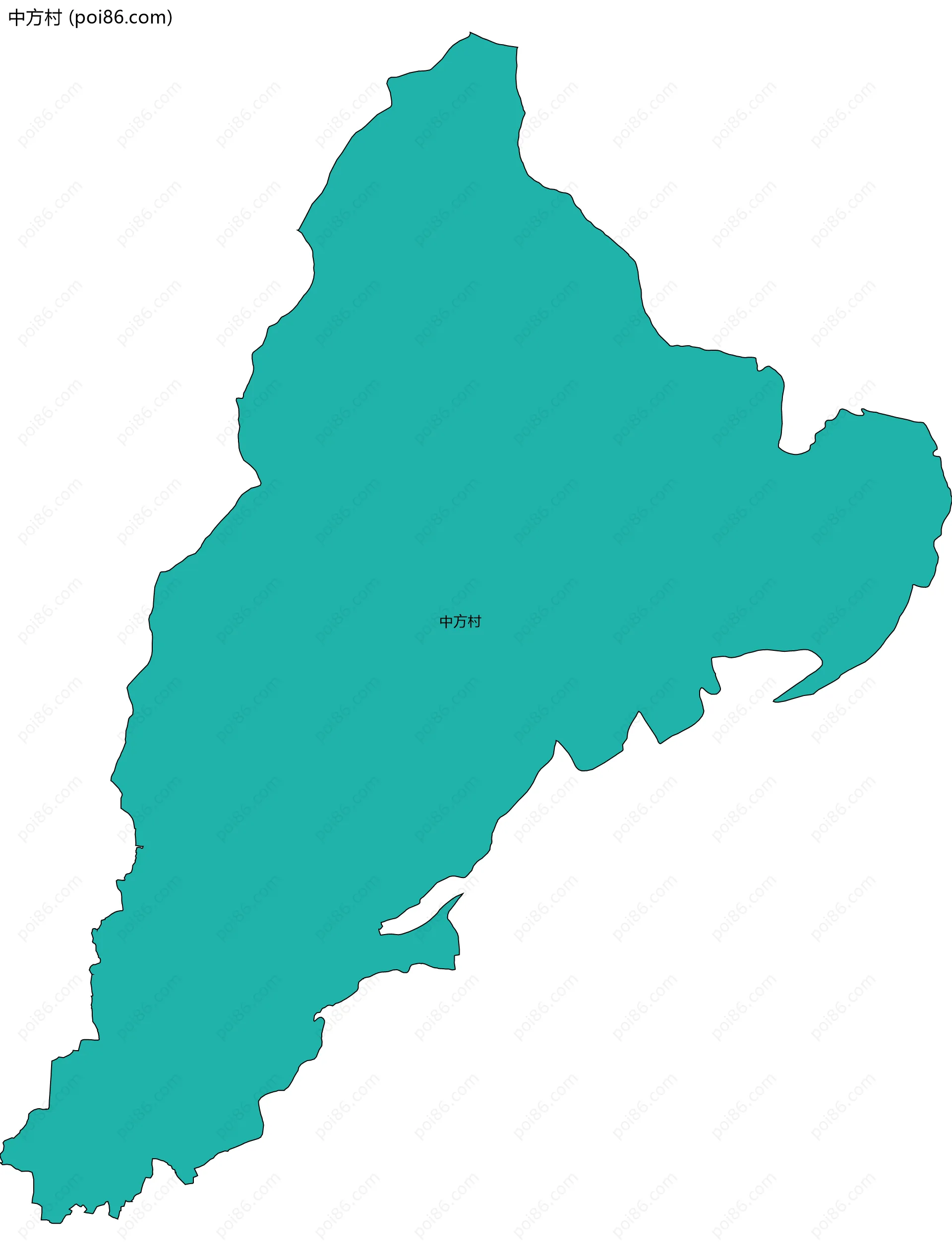 中方村边界地图