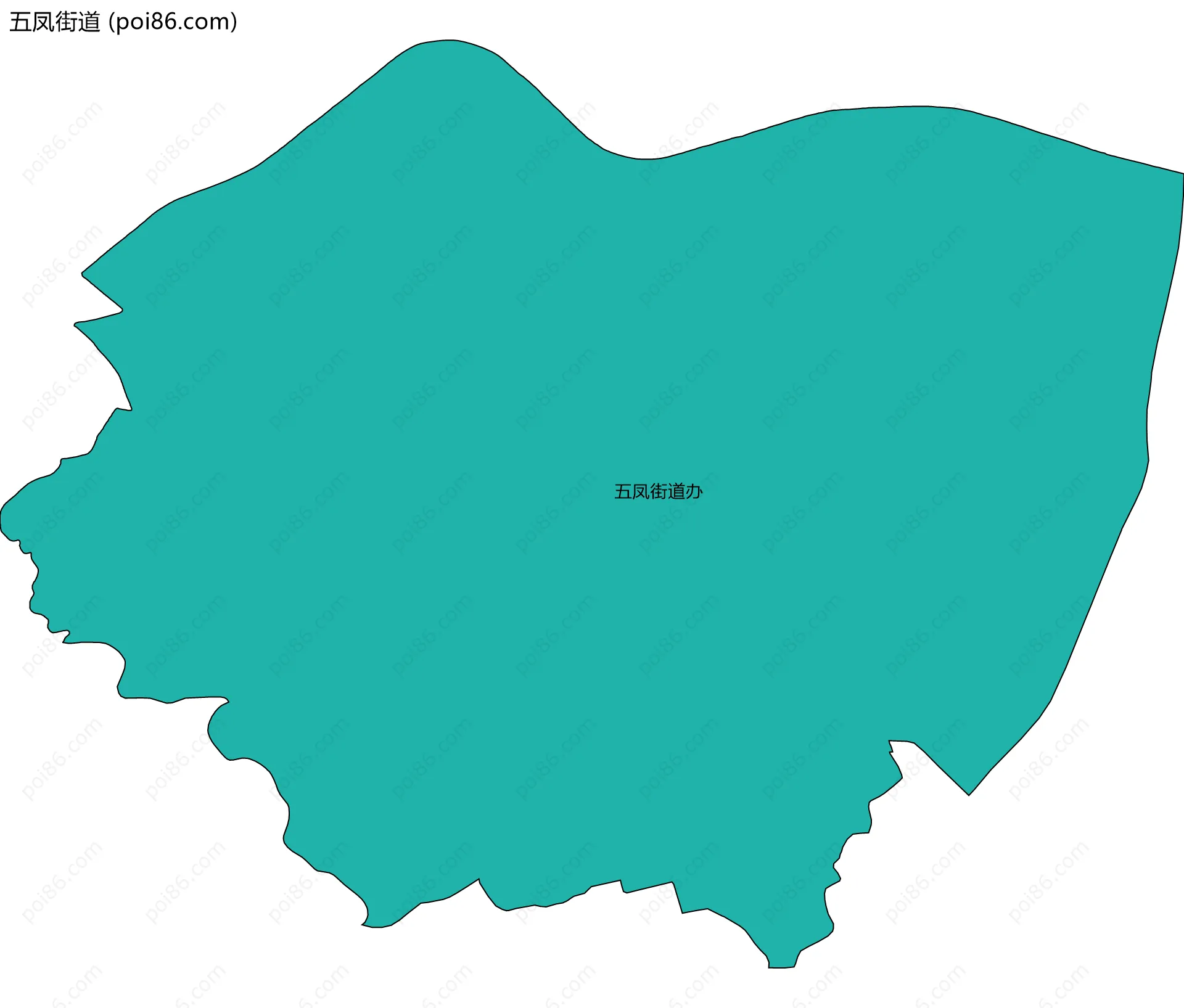 五凤街道边界地图(五级行政区划)
