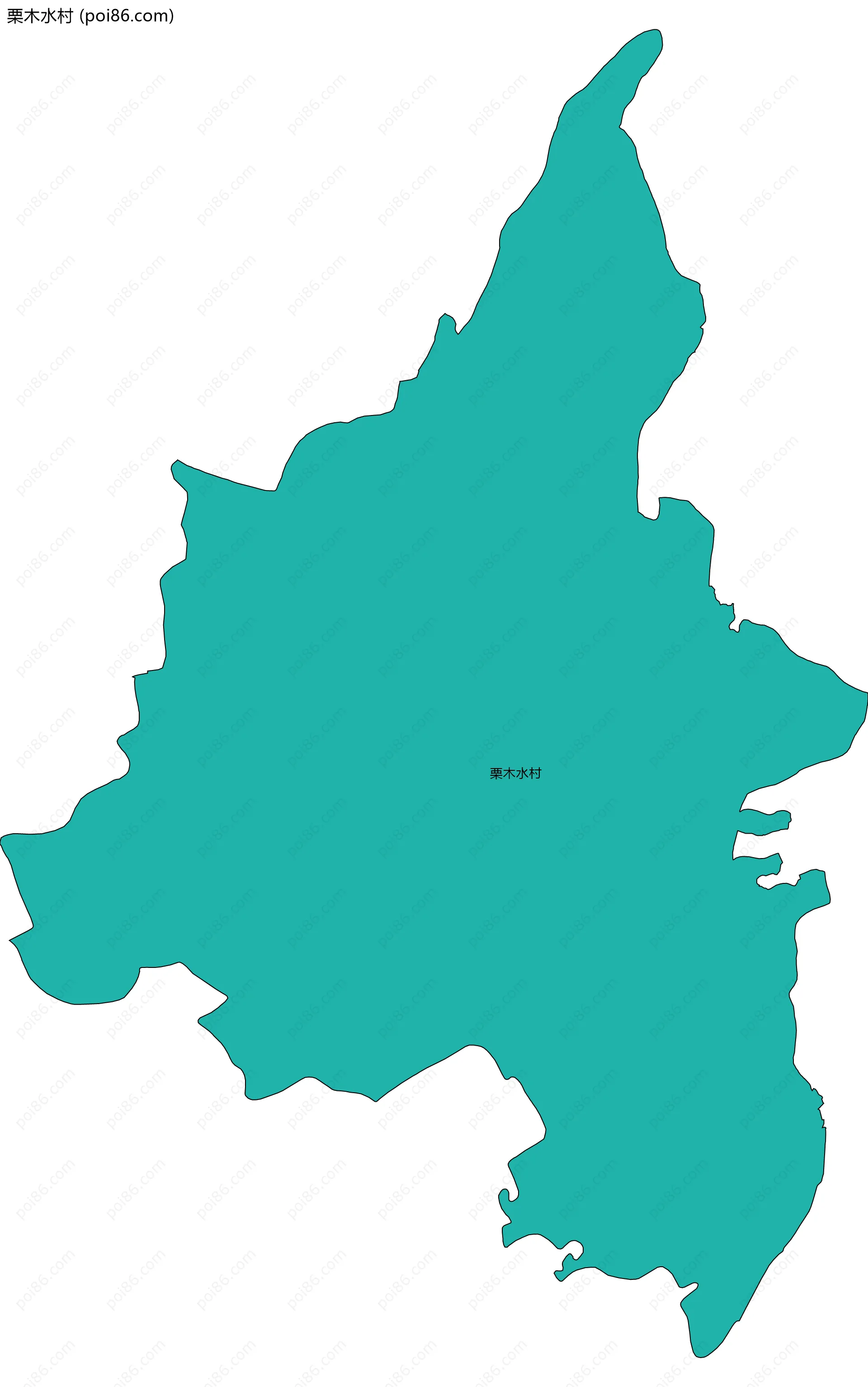 栗木水村边界地图