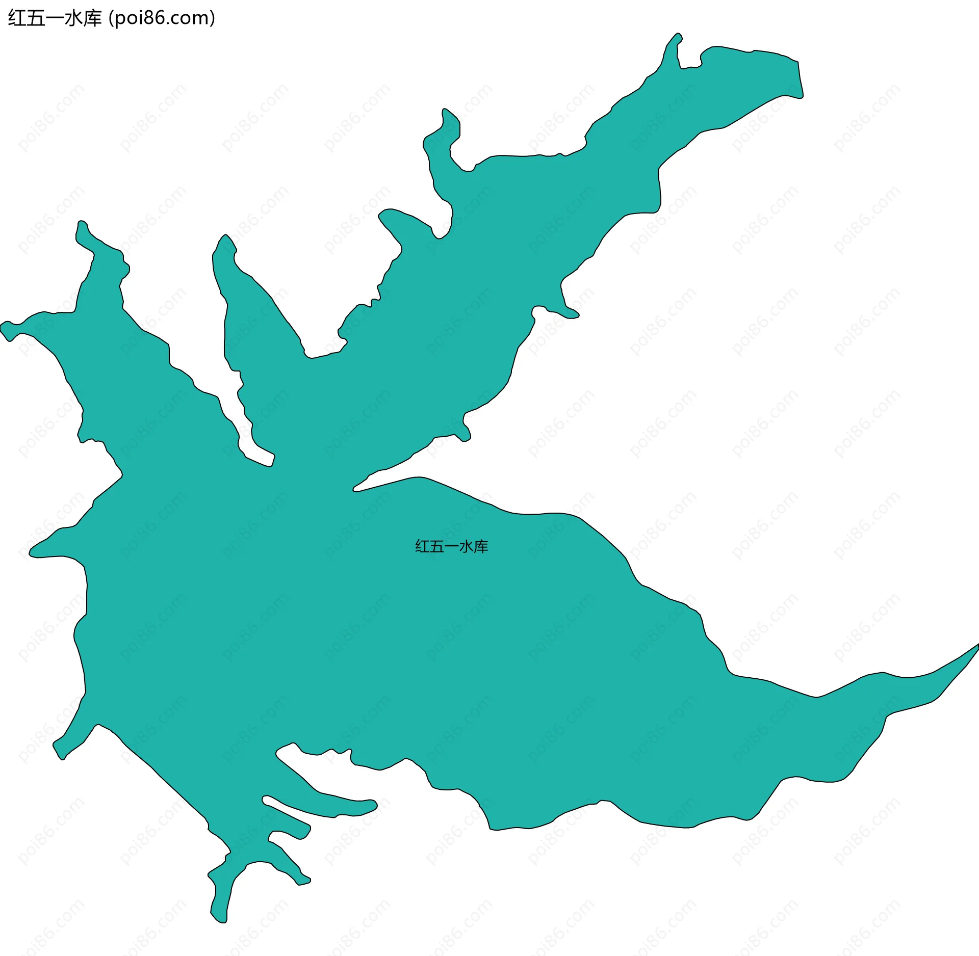 红五一水库边界地图