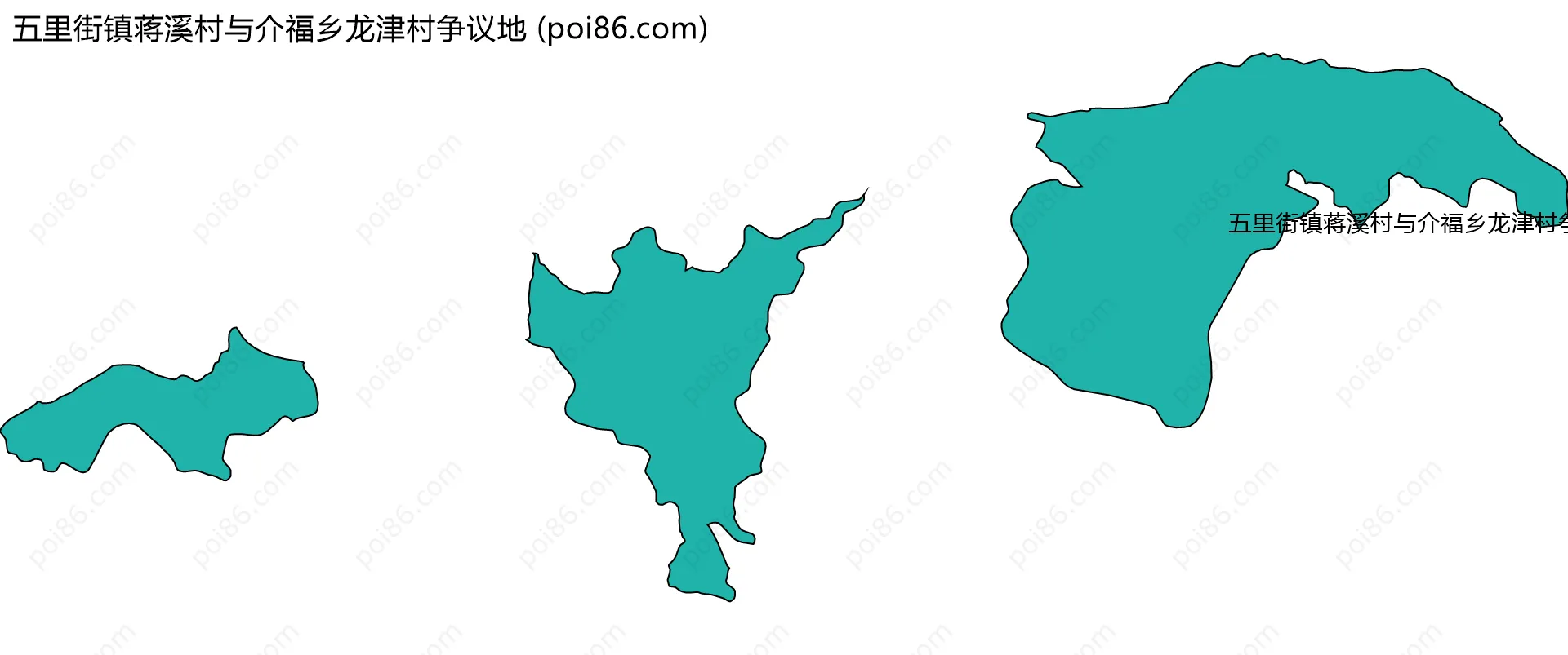 五里街镇蒋溪村与介福乡龙津村争议地边界地图