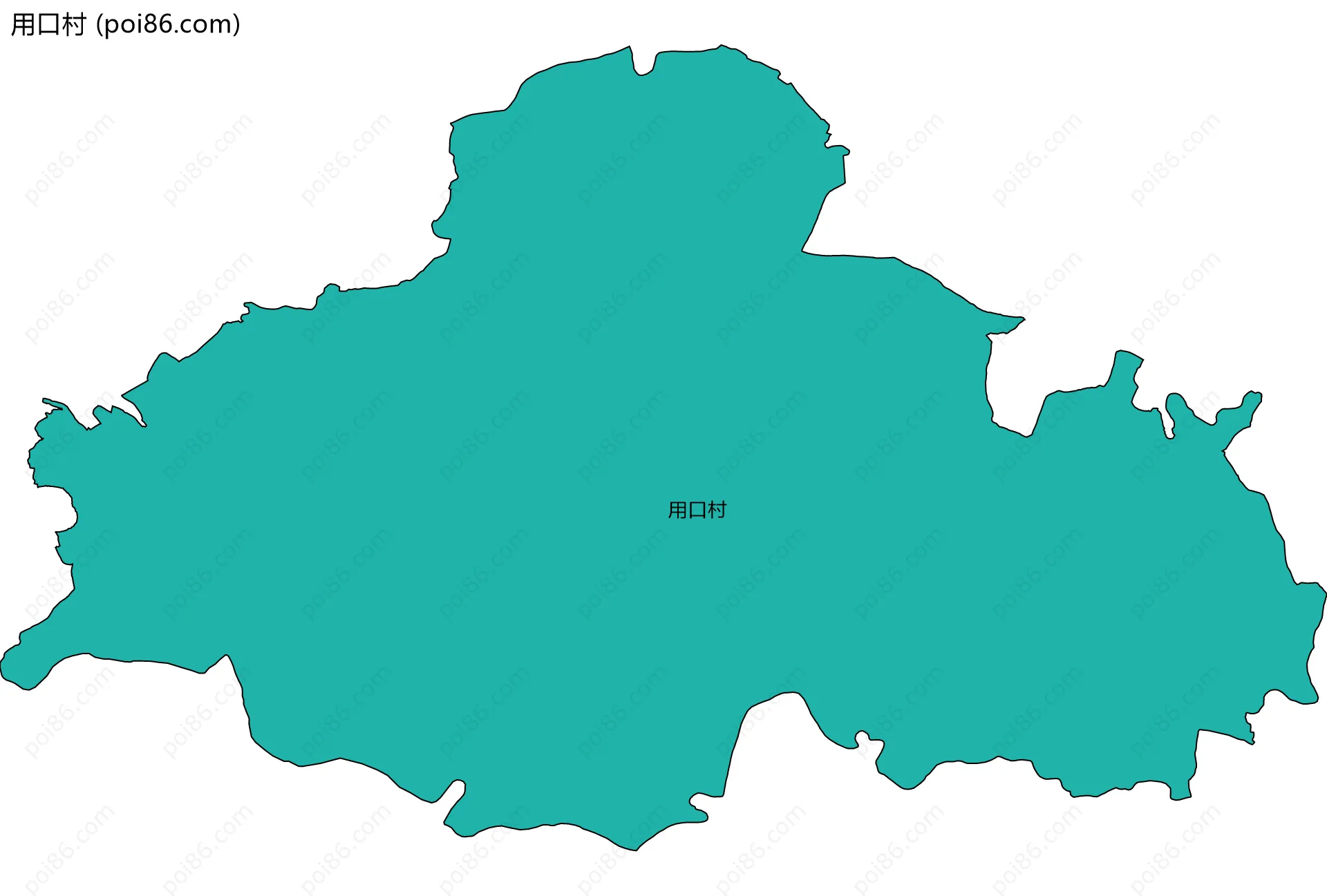 用口村边界地图