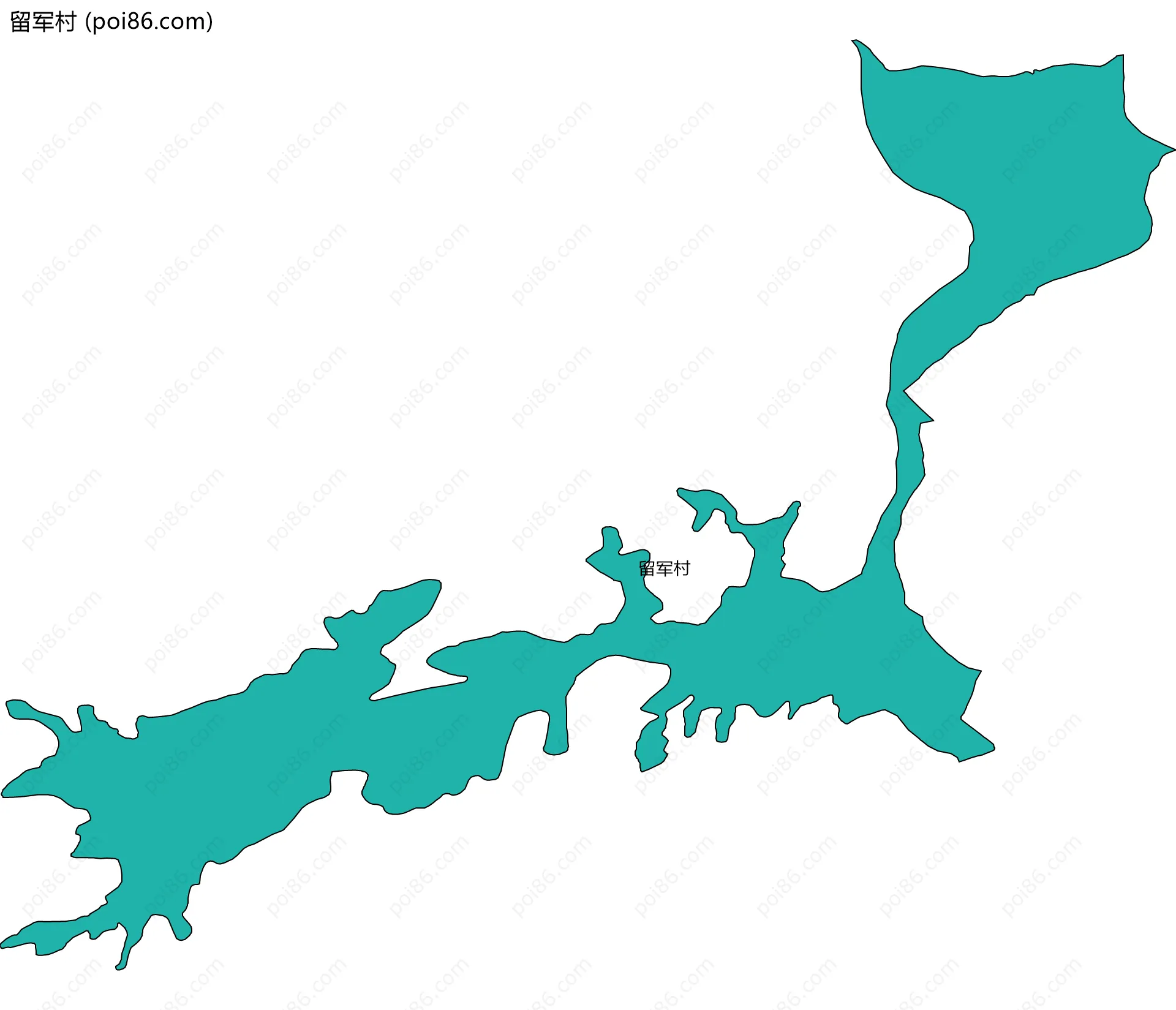 留军村边界地图