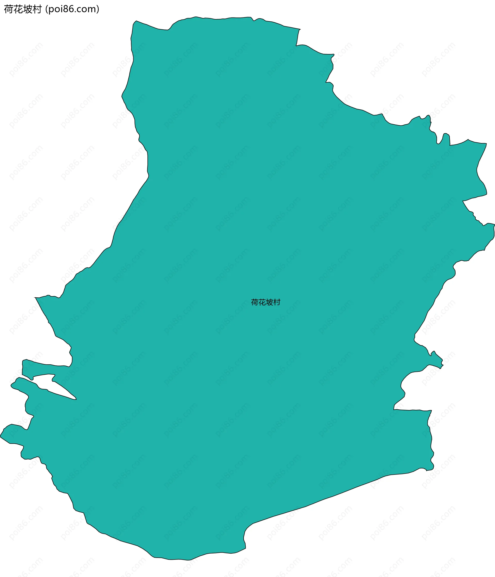 荷花坡村边界地图