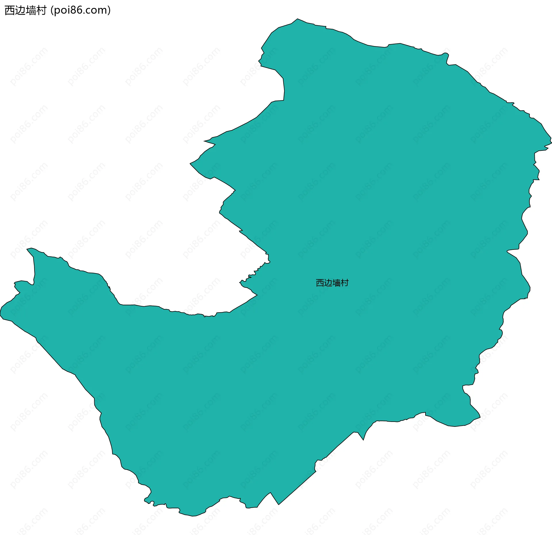 西边墙村边界地图