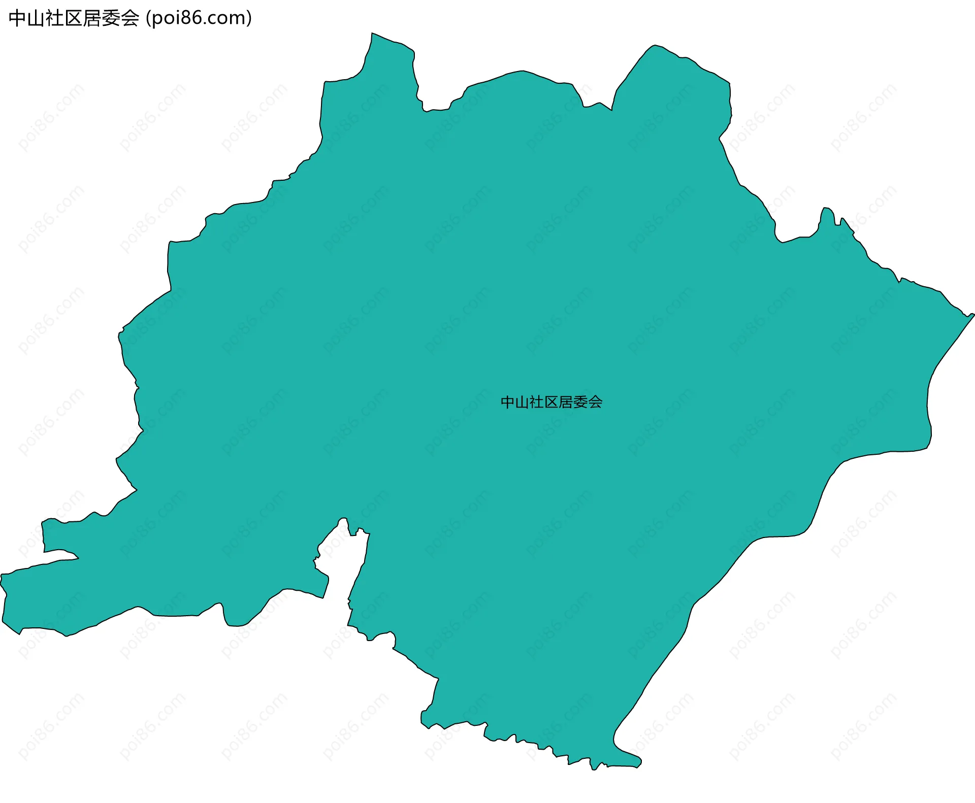 中山社区居委会边界地图