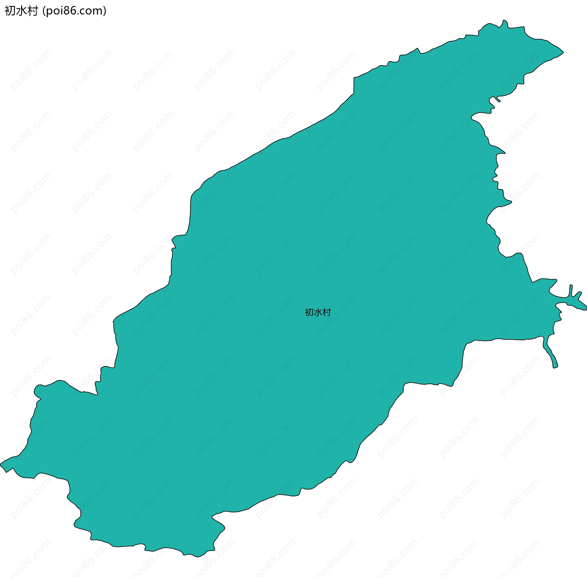 初水村边界地图