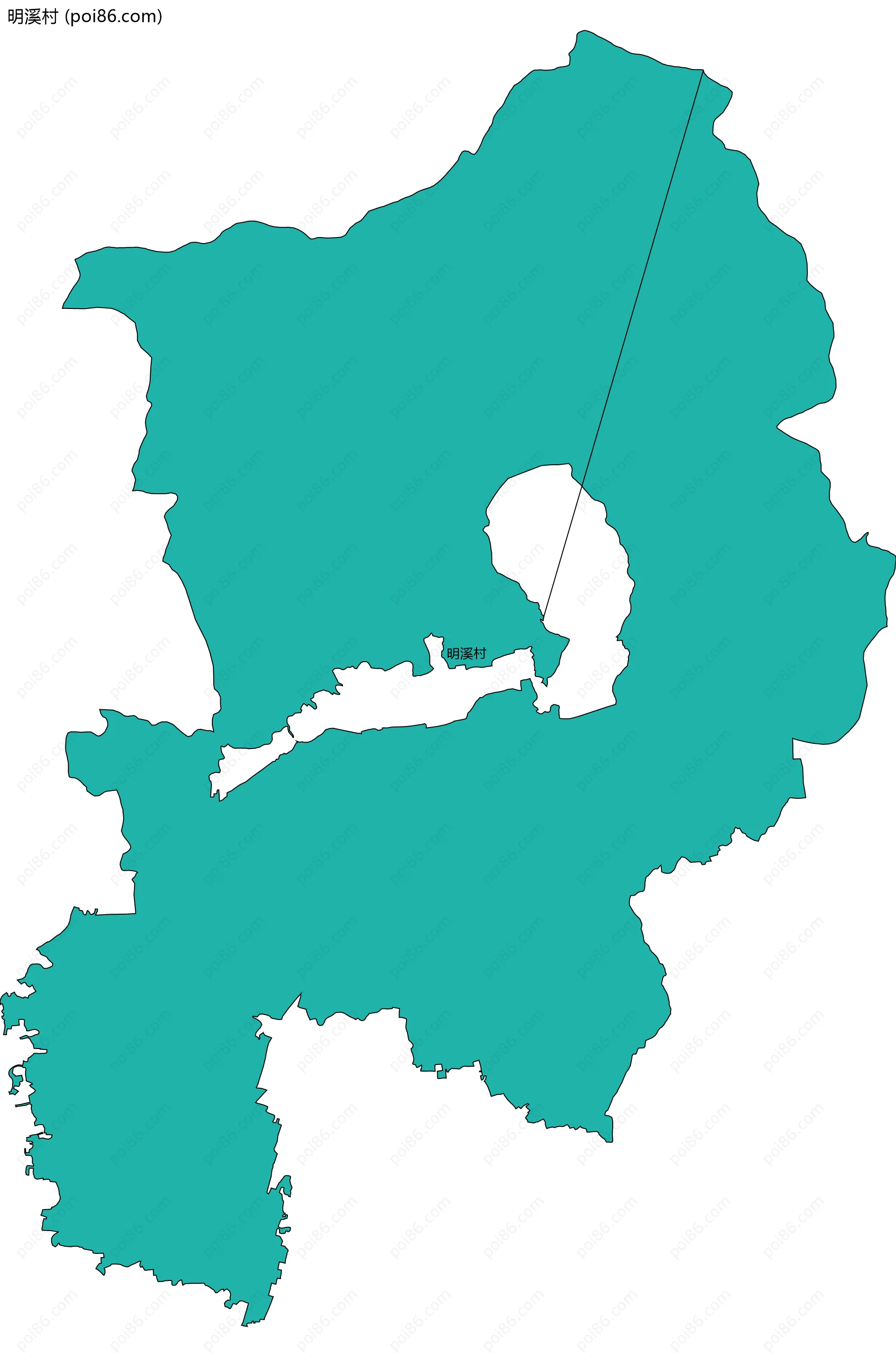 明溪村边界地图