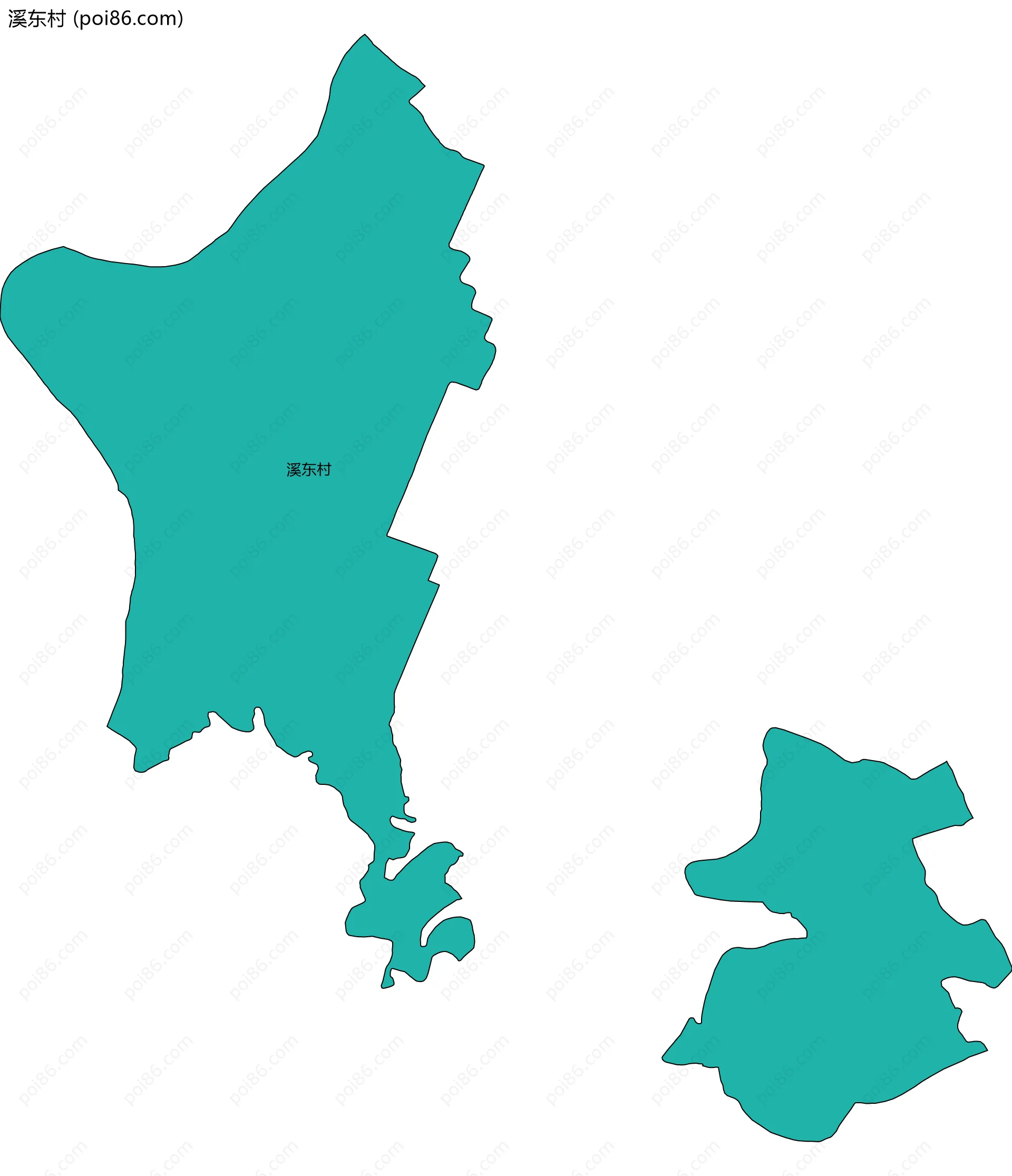溪东村边界地图