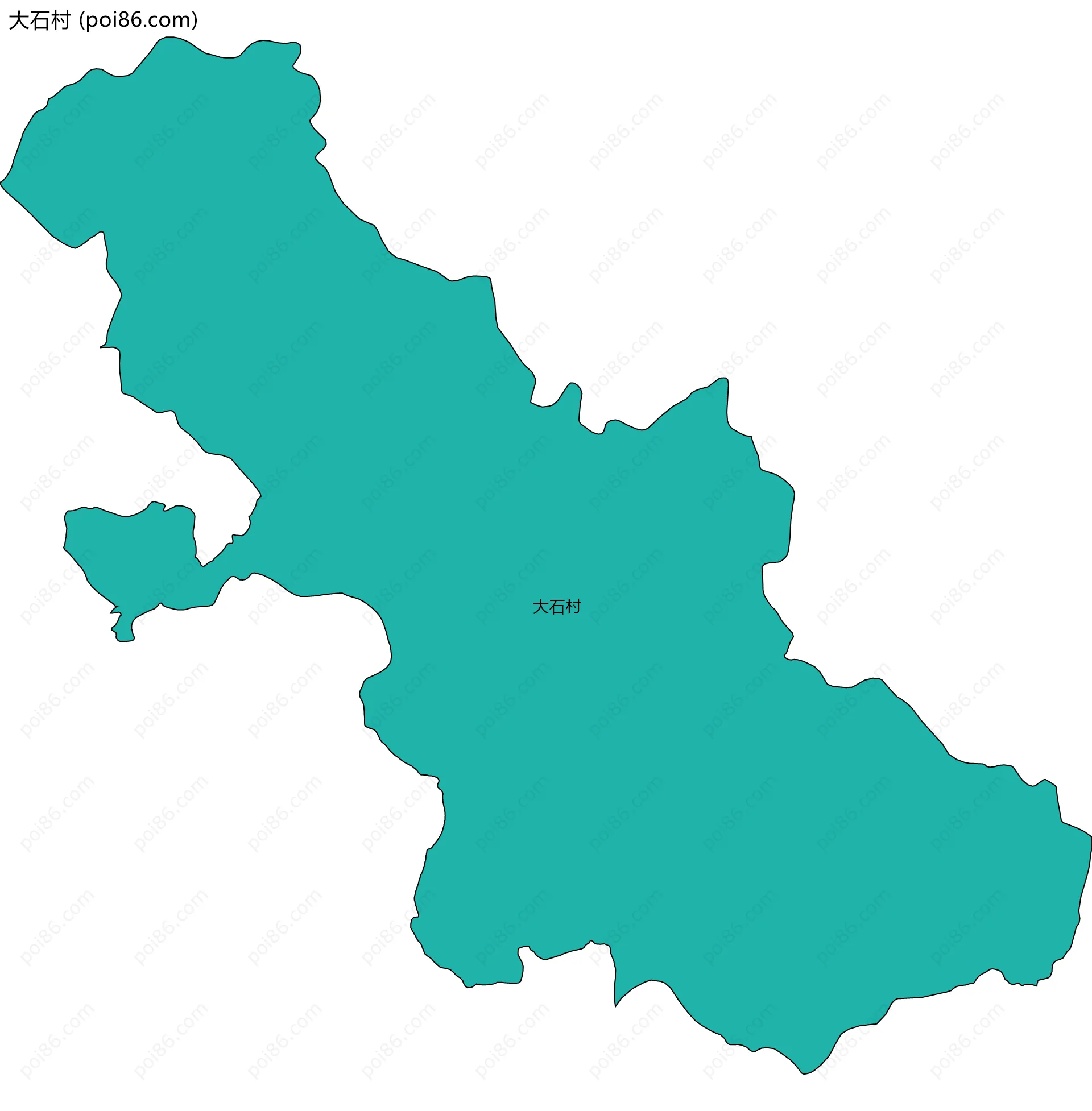 大石村边界地图