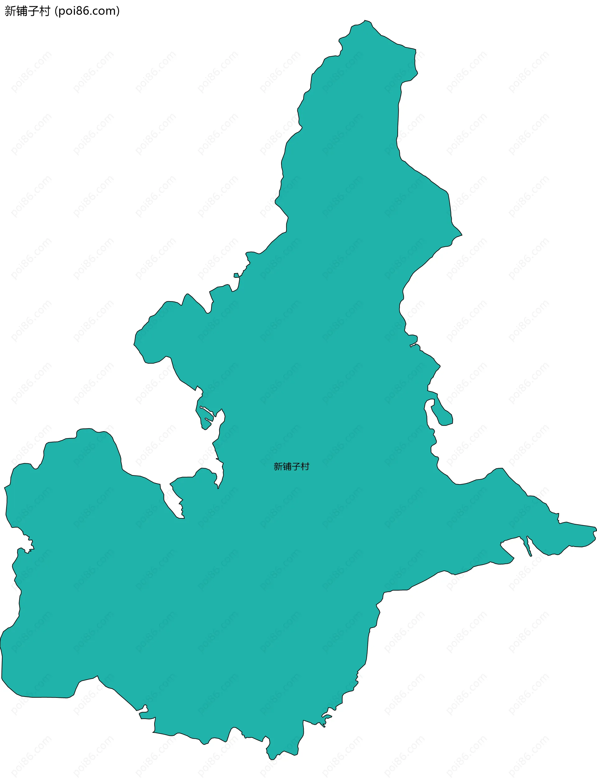 新铺子村边界地图