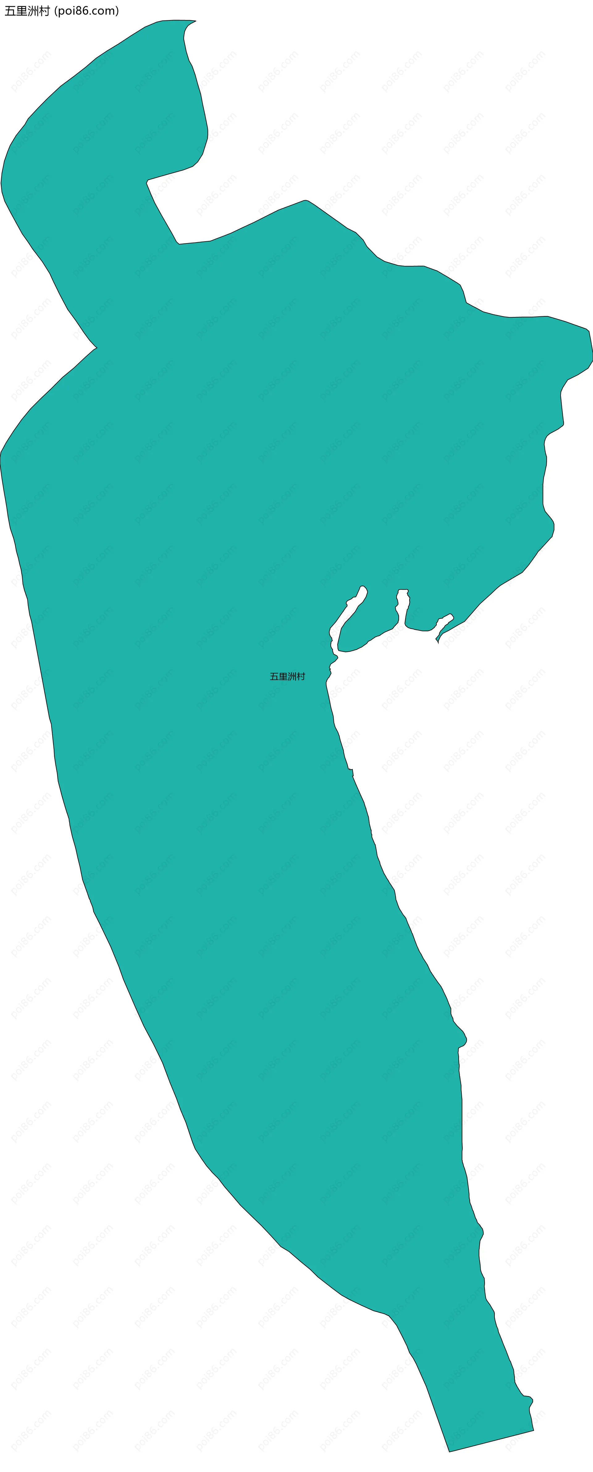 五里洲村边界地图