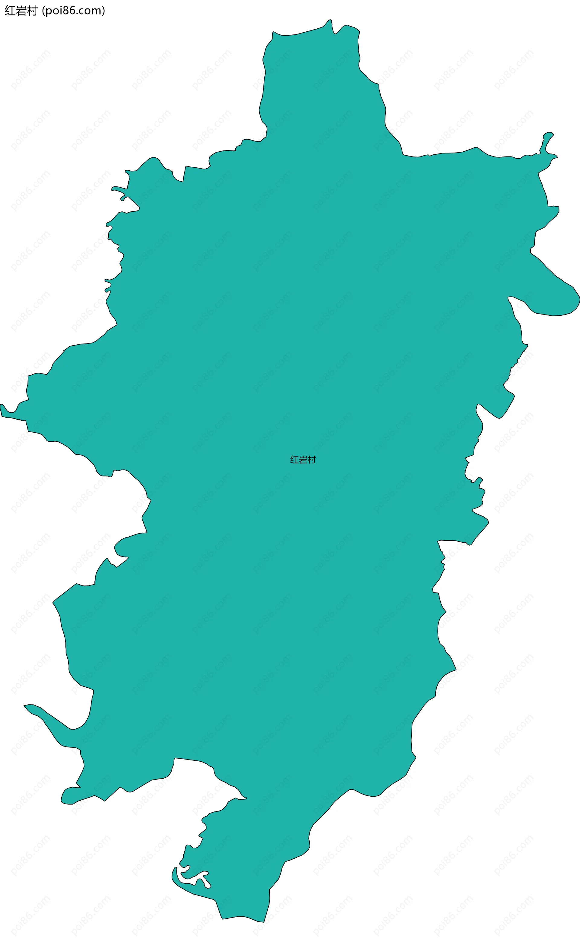 红岩村边界地图