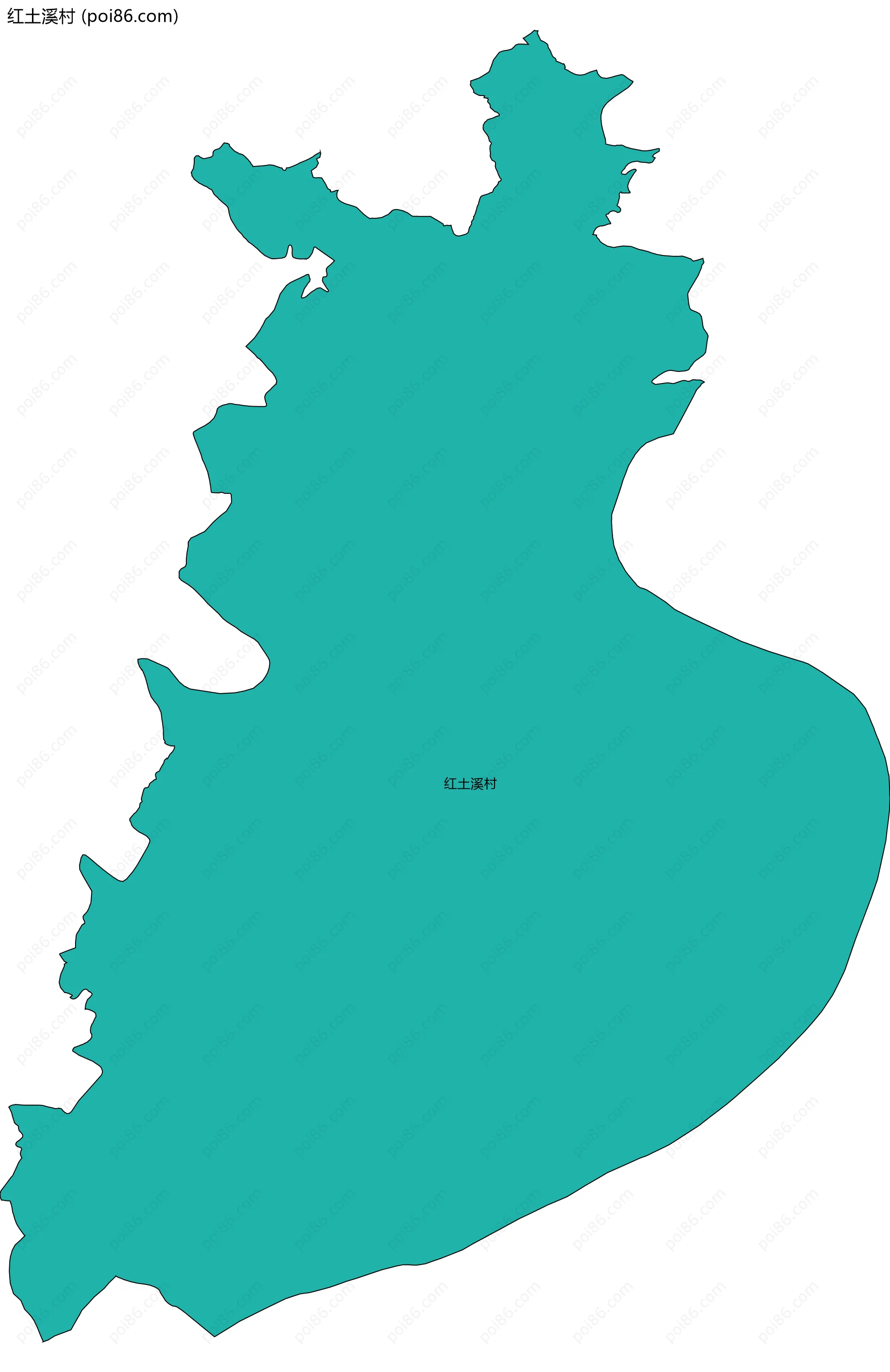 红土溪村边界地图