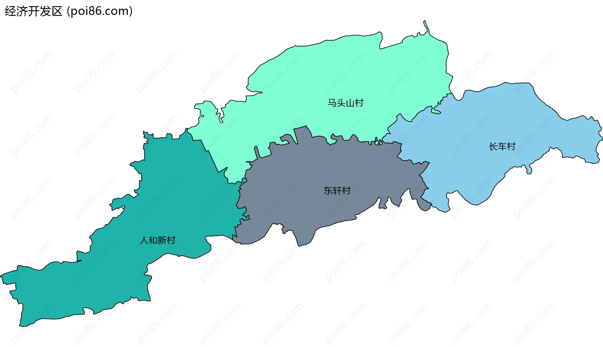 经济开发区边界地图(五级行政区划)