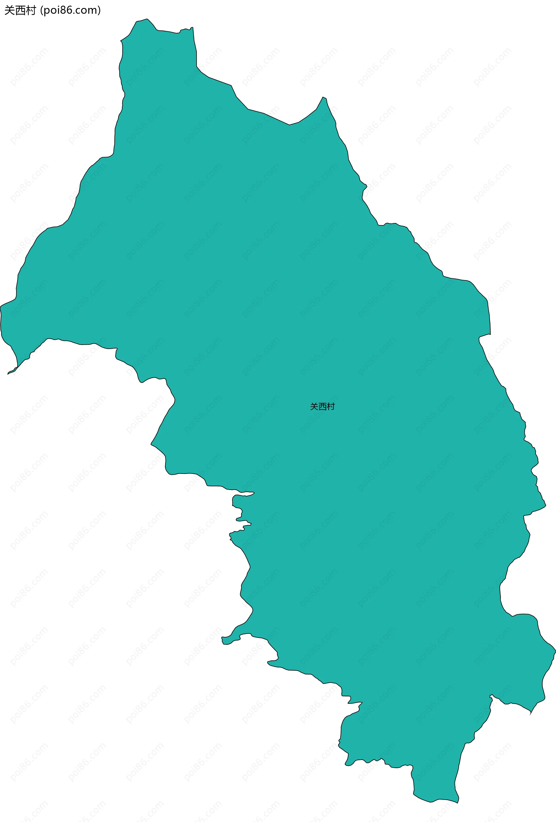 关西村边界地图