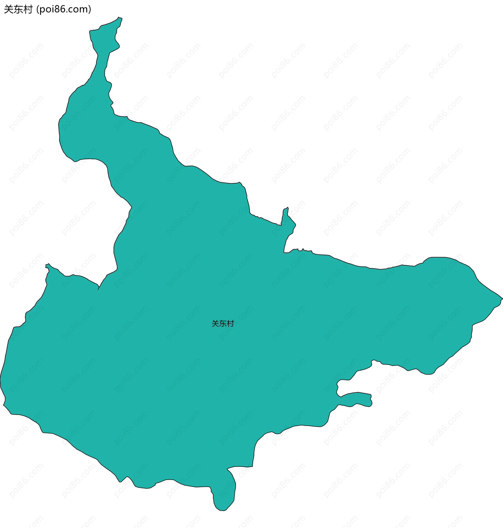 关东村边界地图