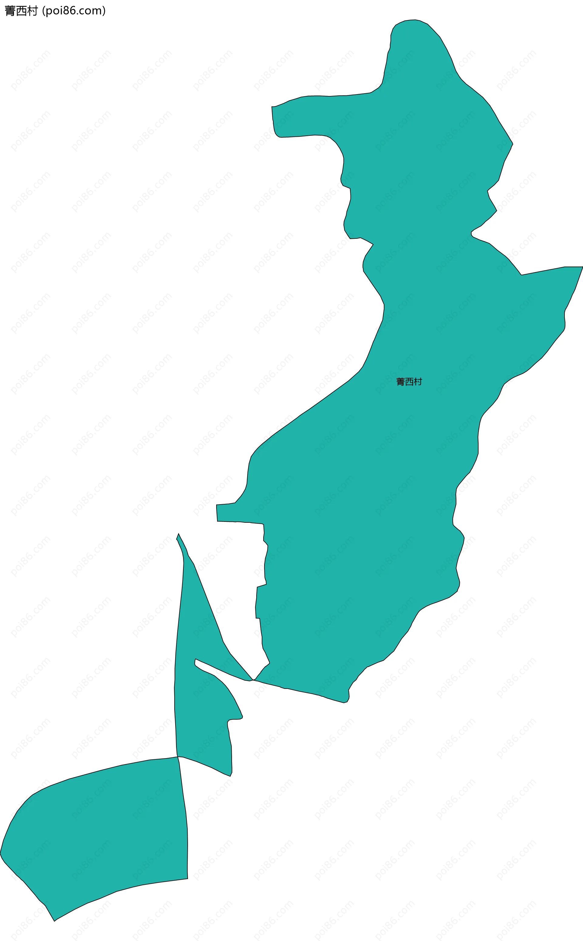 菁西村边界地图