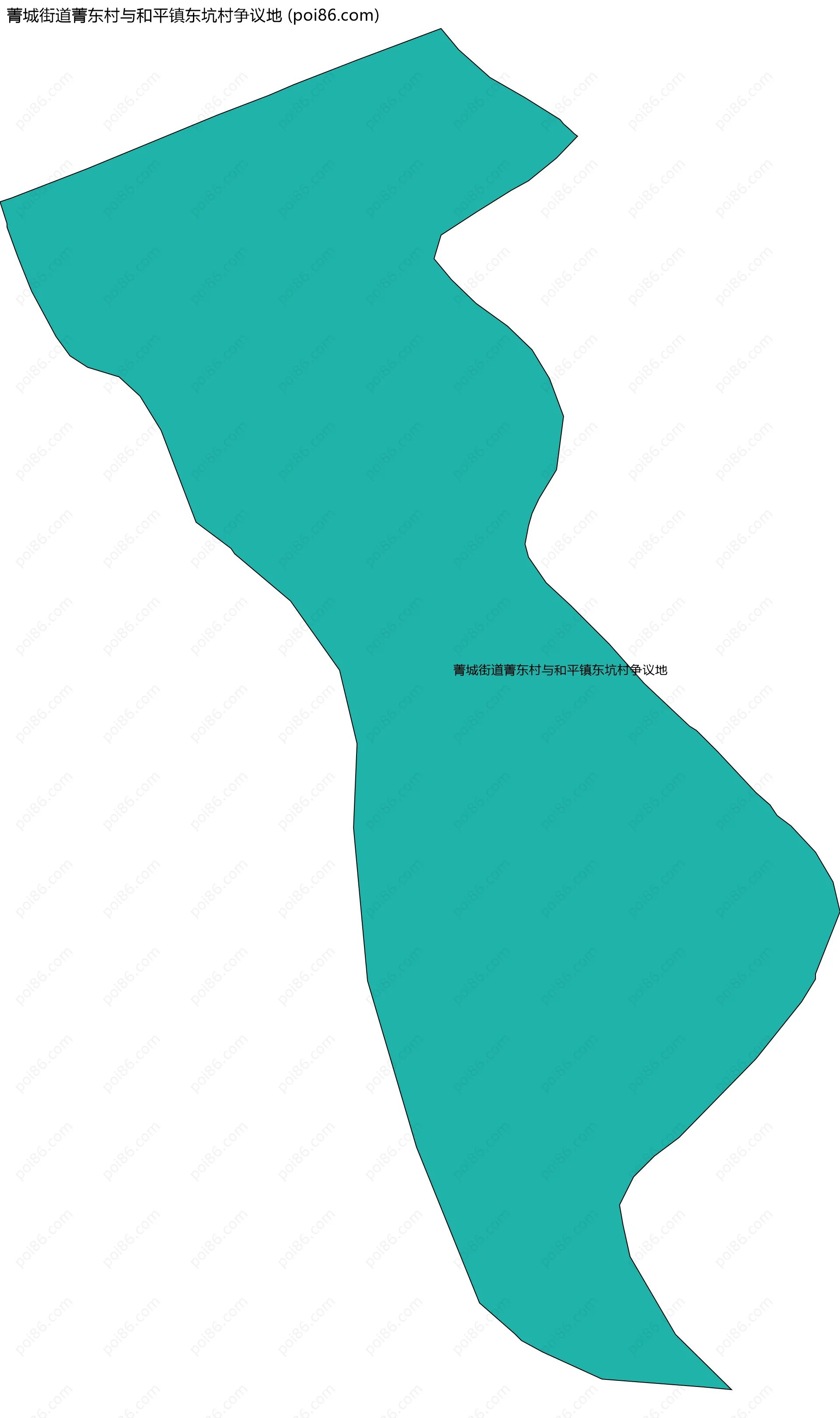 菁城街道菁东村与和平镇东坑村争议地边界地图