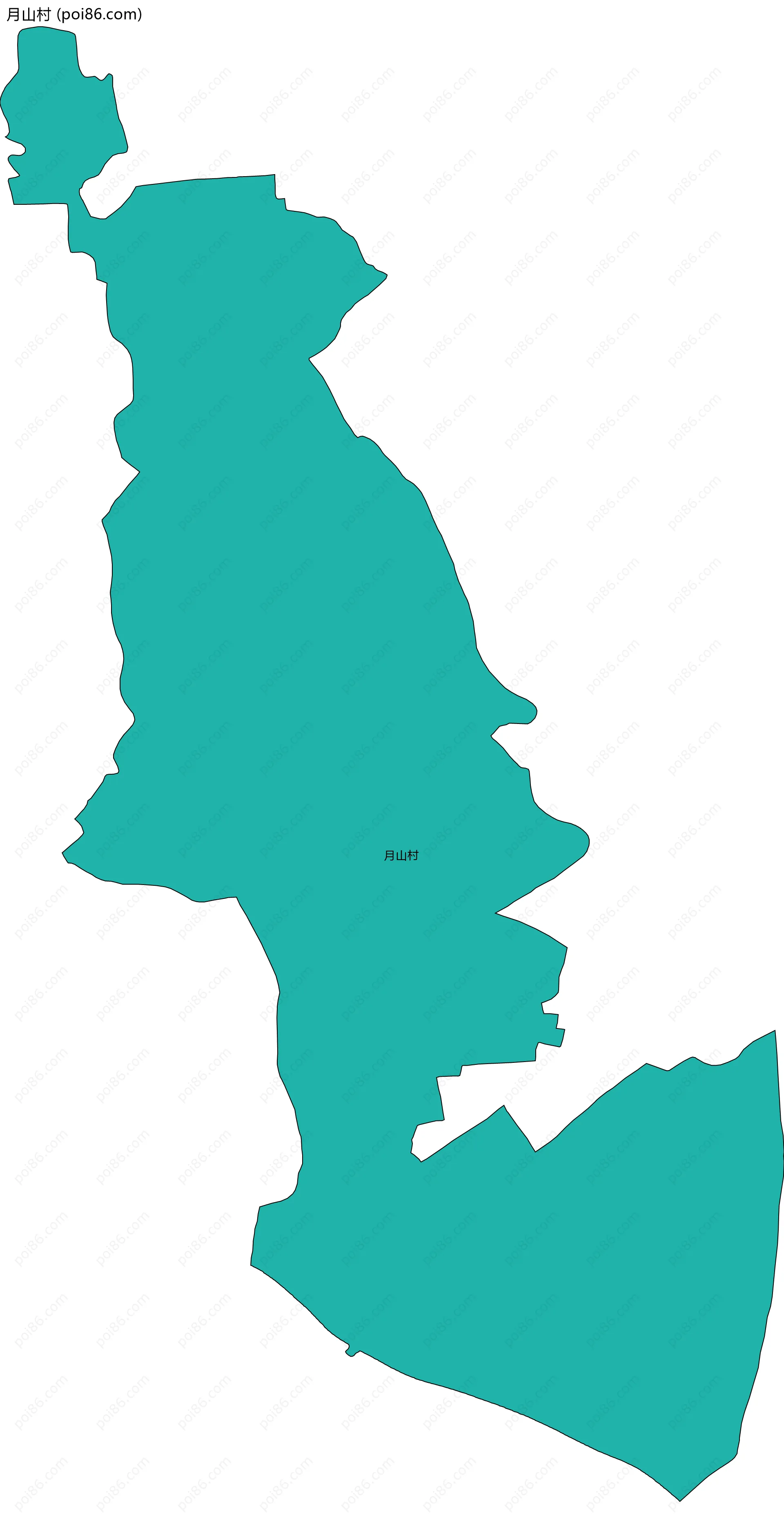 月山村边界地图