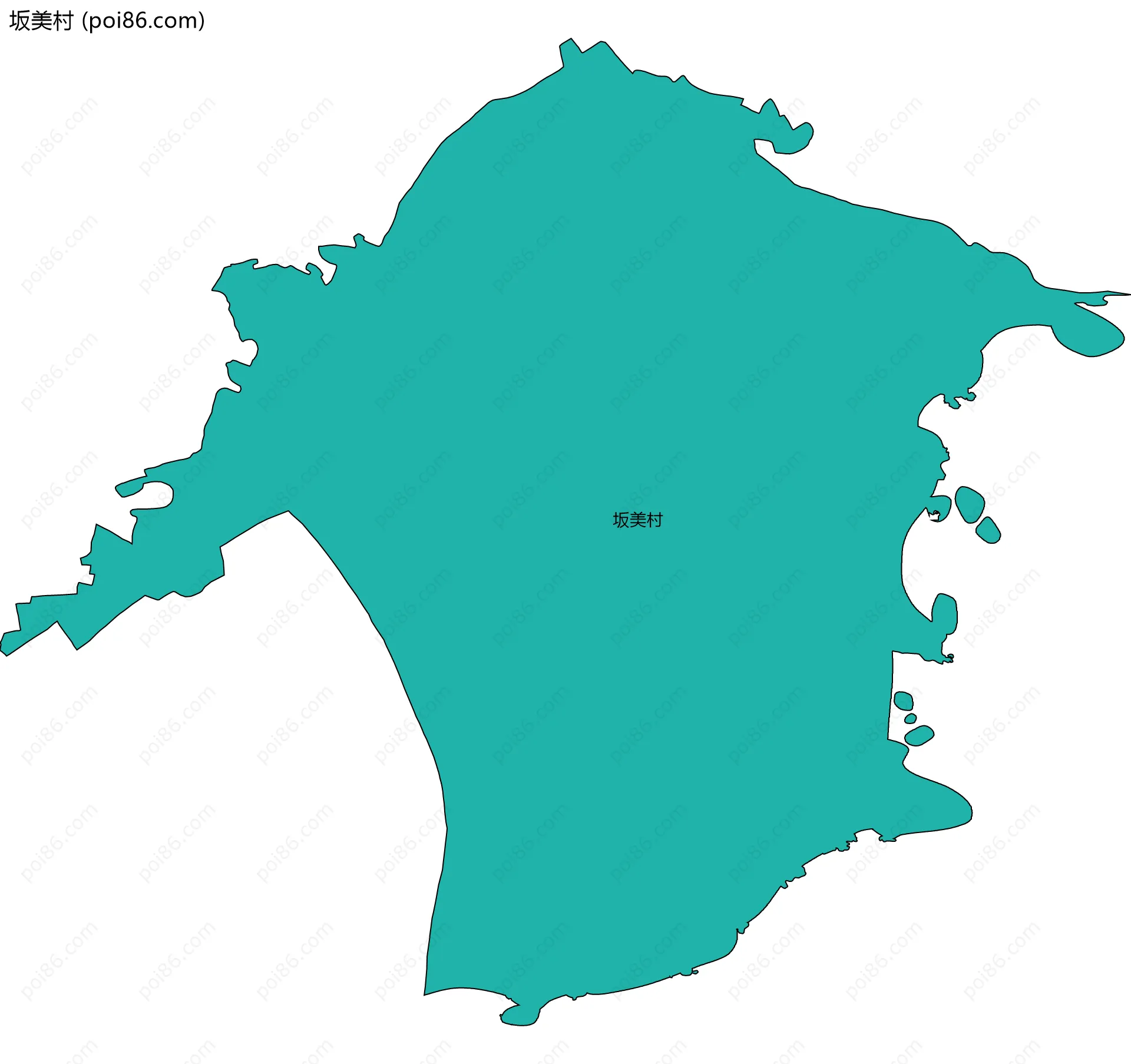 坂美村边界地图