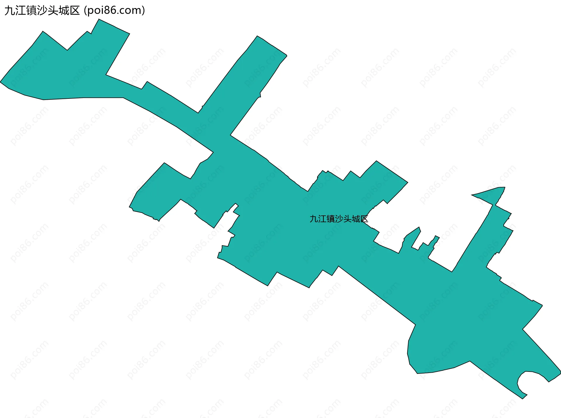 九江镇沙头城区边界地图