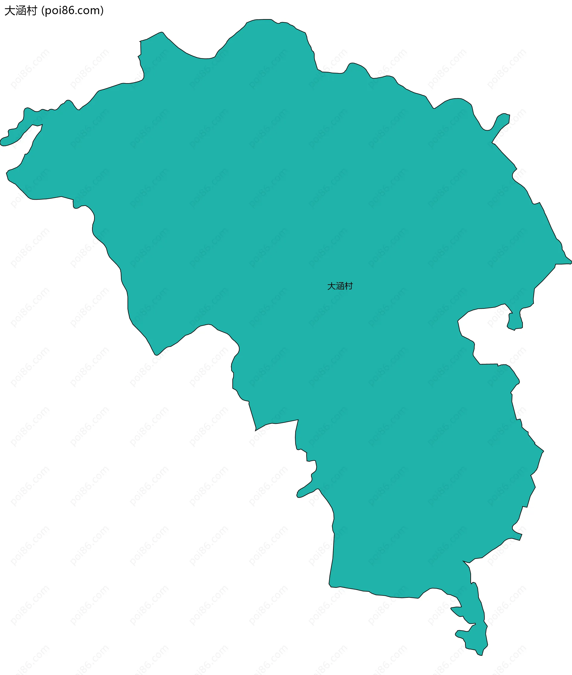 大涵村边界地图