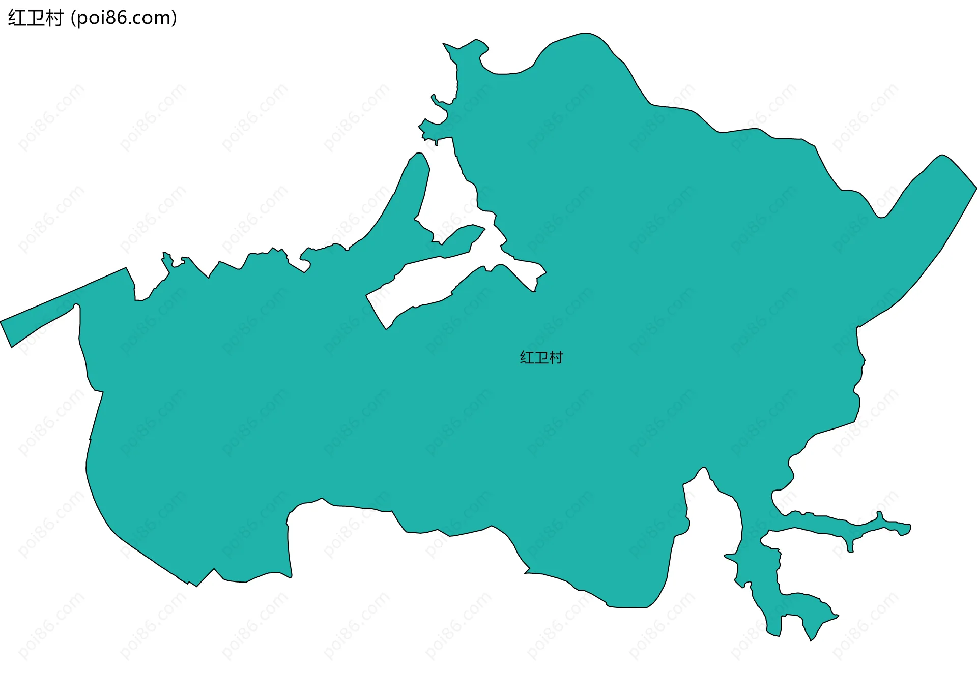 红卫村边界地图
