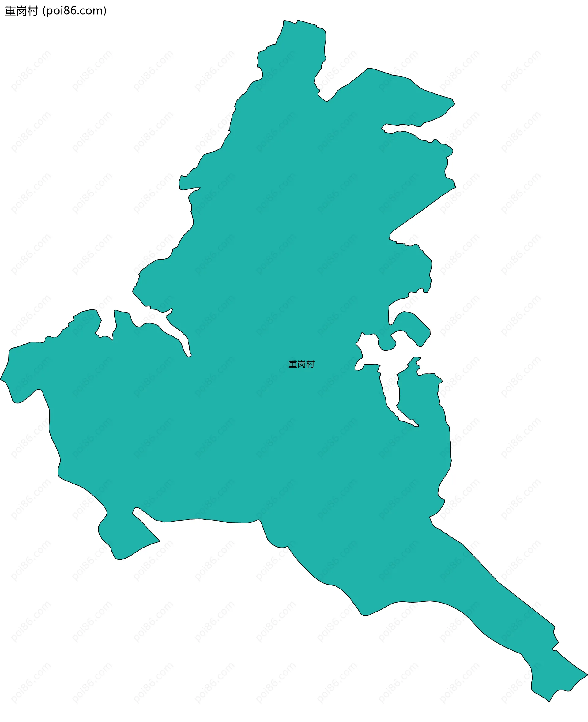 重岗村边界地图