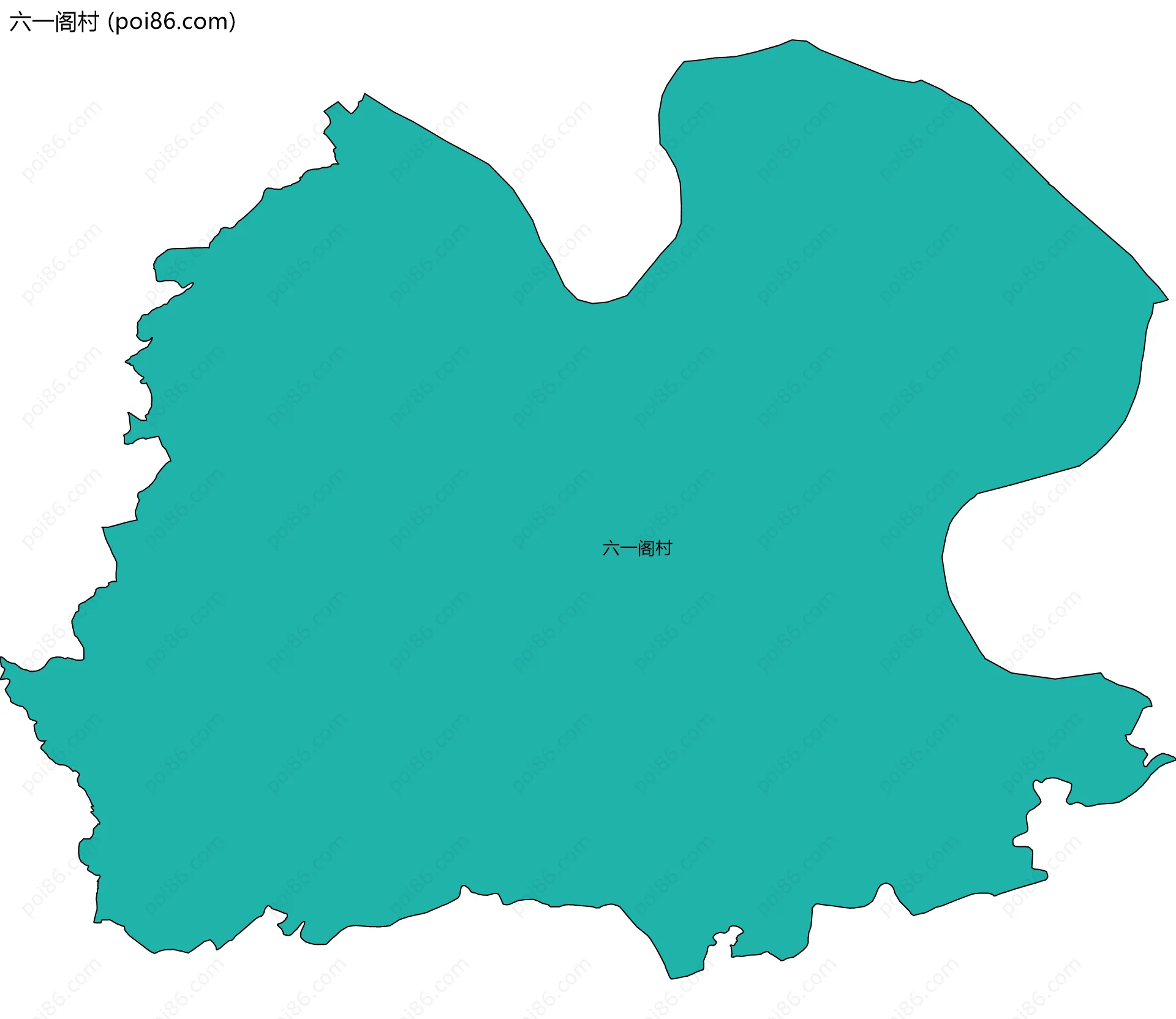 六一阁村边界地图