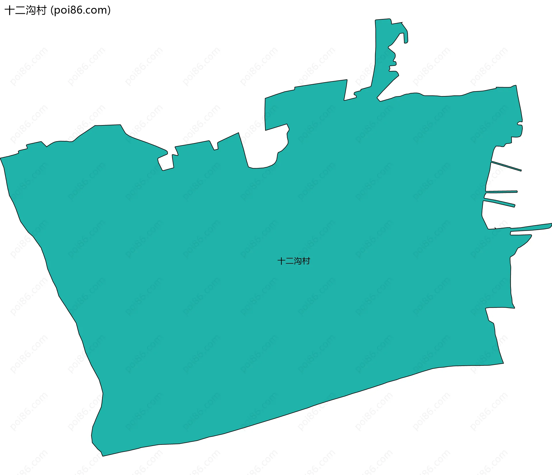 十二沟村边界地图
