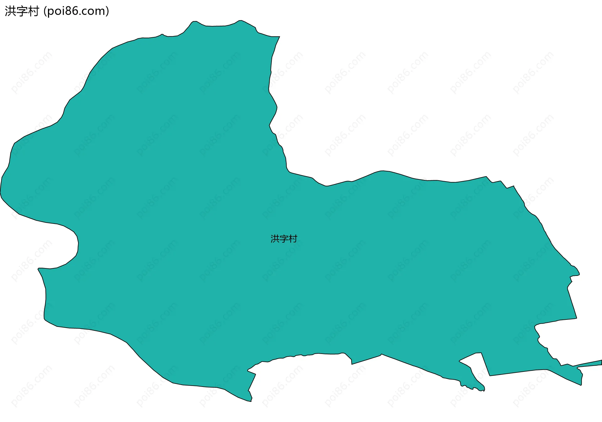 洪字村边界地图