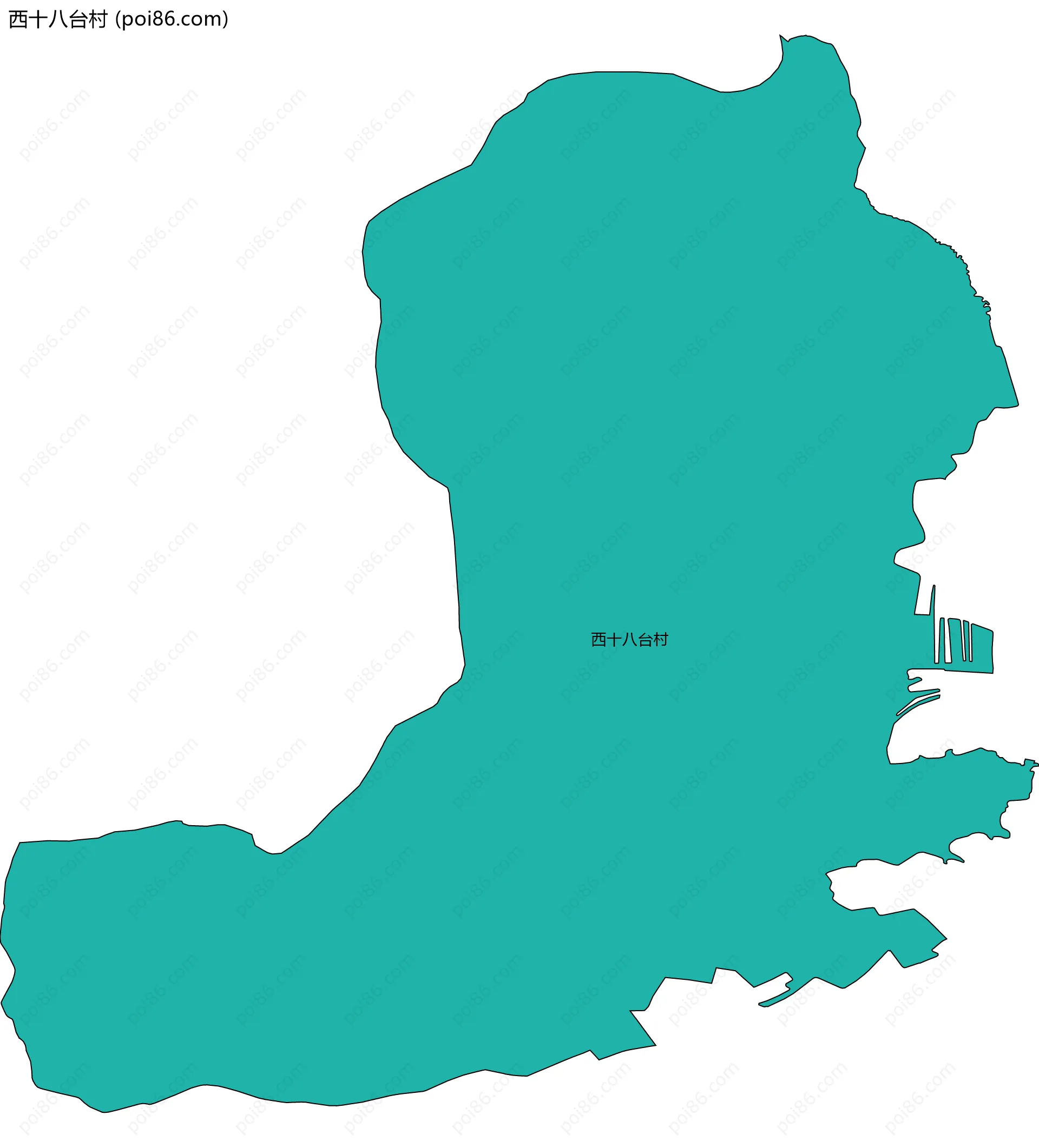 西十八台村边界地图