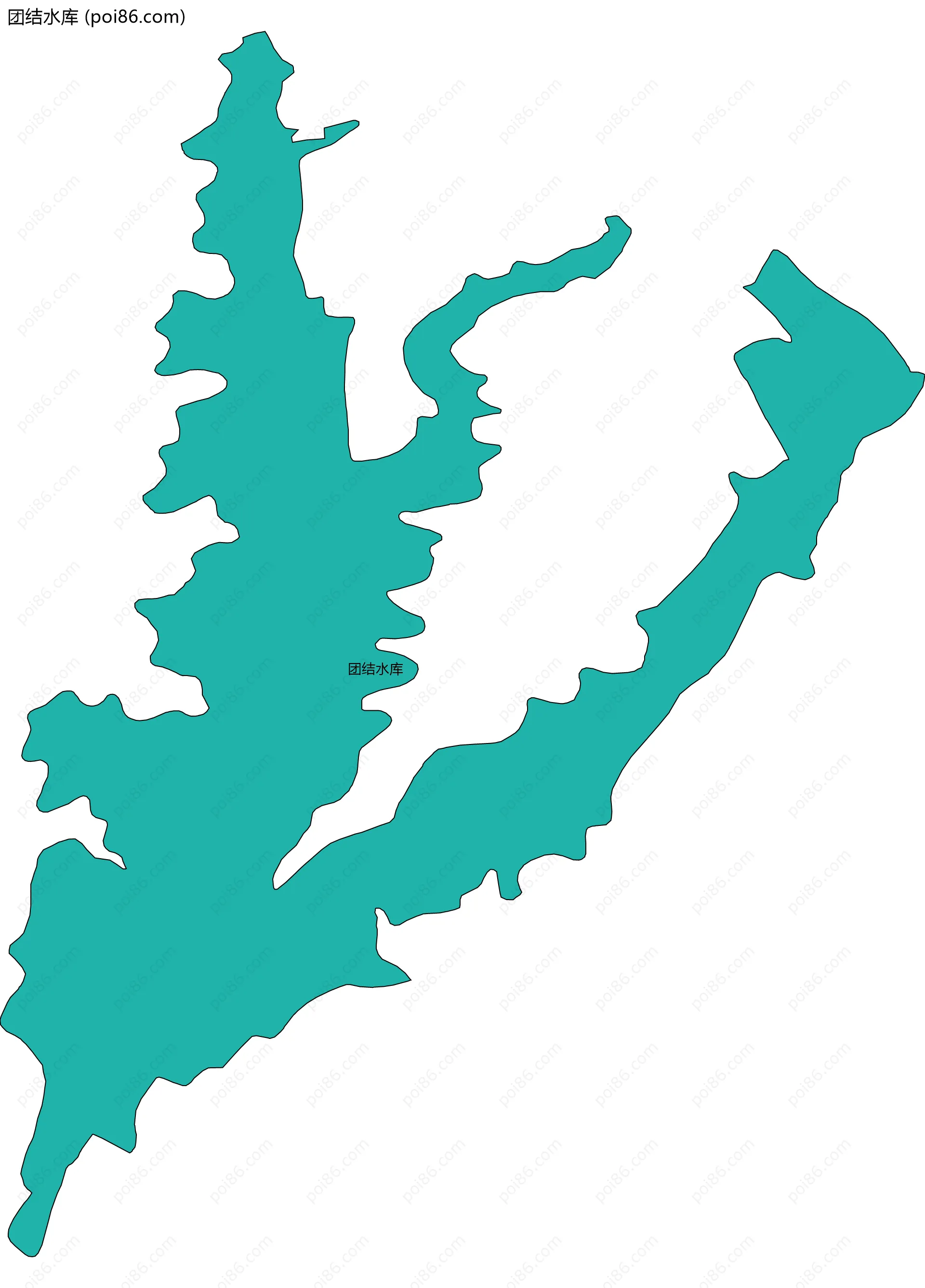团结水库边界地图