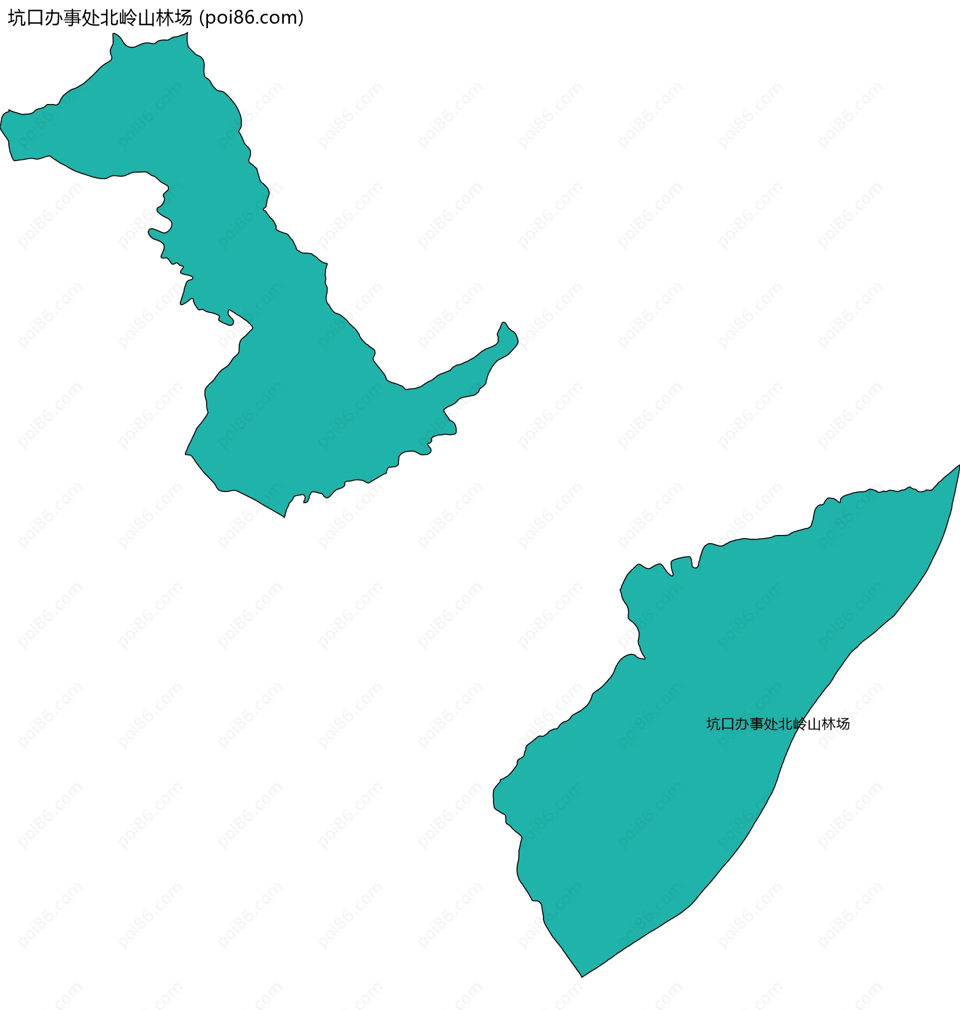 坑口办事处北岭山林场边界地图